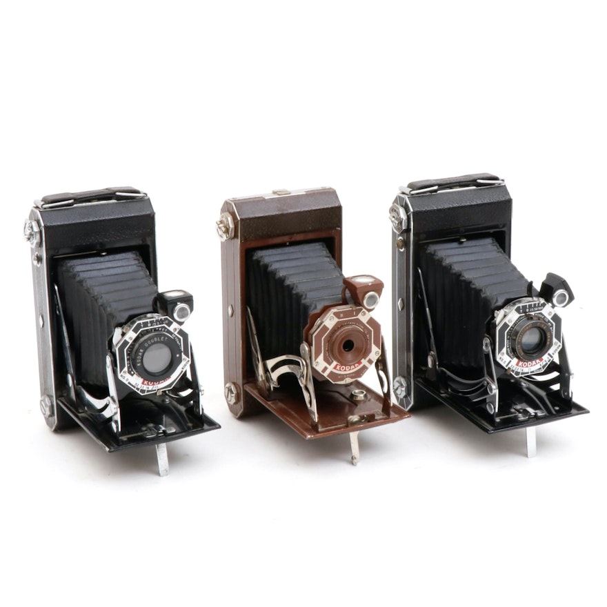 Kodak Folding Cameras in Black and Brown