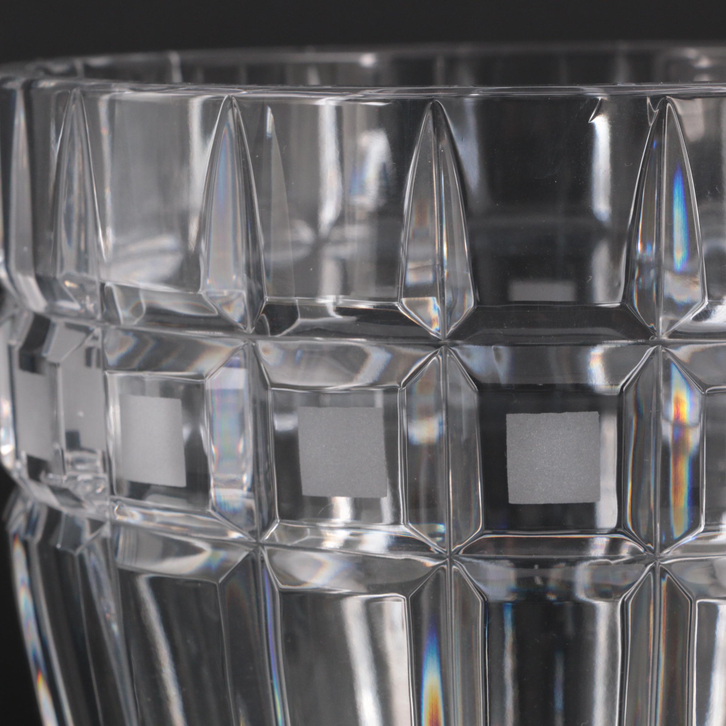 Waterford Crystal "Comeragh" Flutes and "Quadrata" Ice Bucket with Tongs