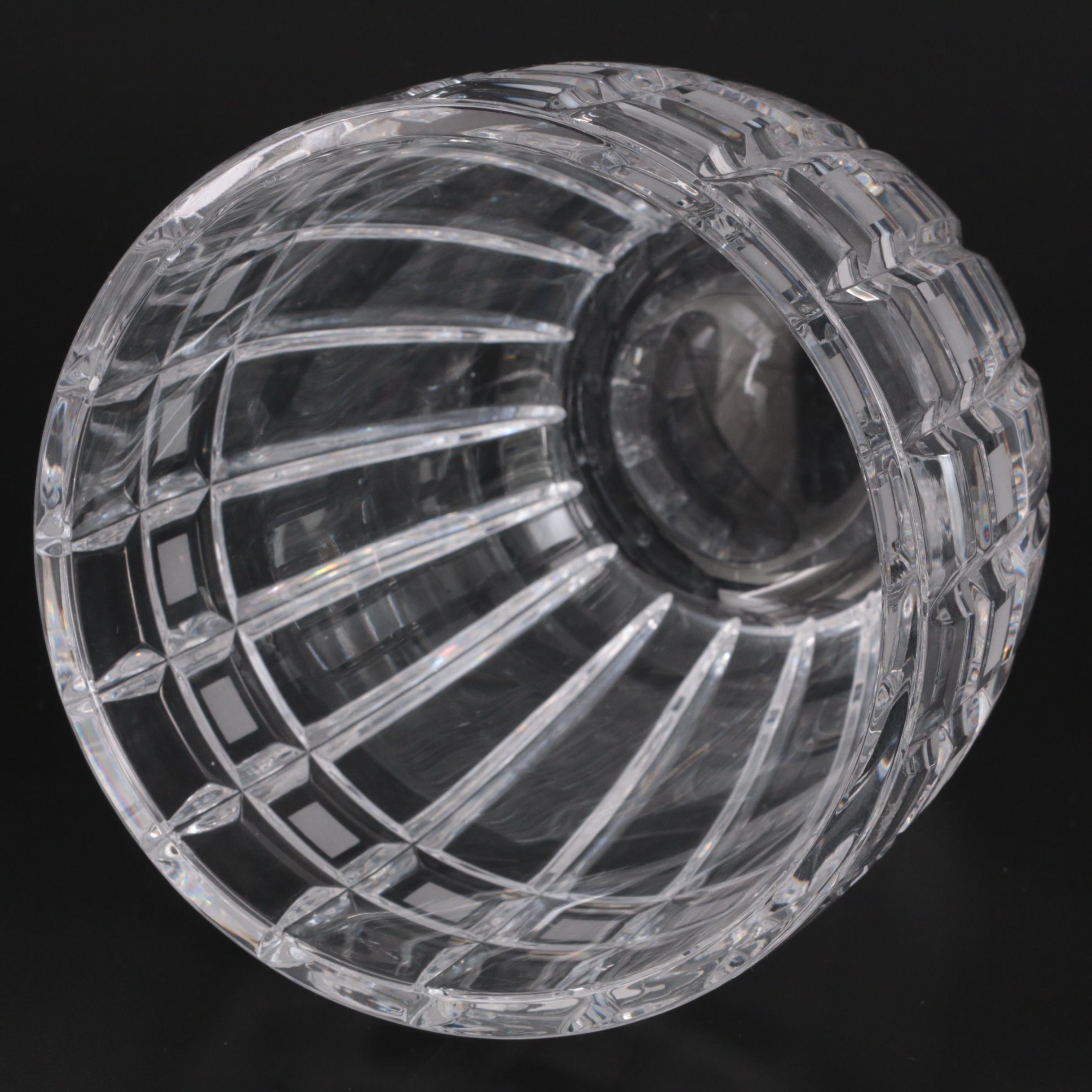 Waterford Crystal "Comeragh" Flutes and "Quadrata" Ice Bucket with Tongs