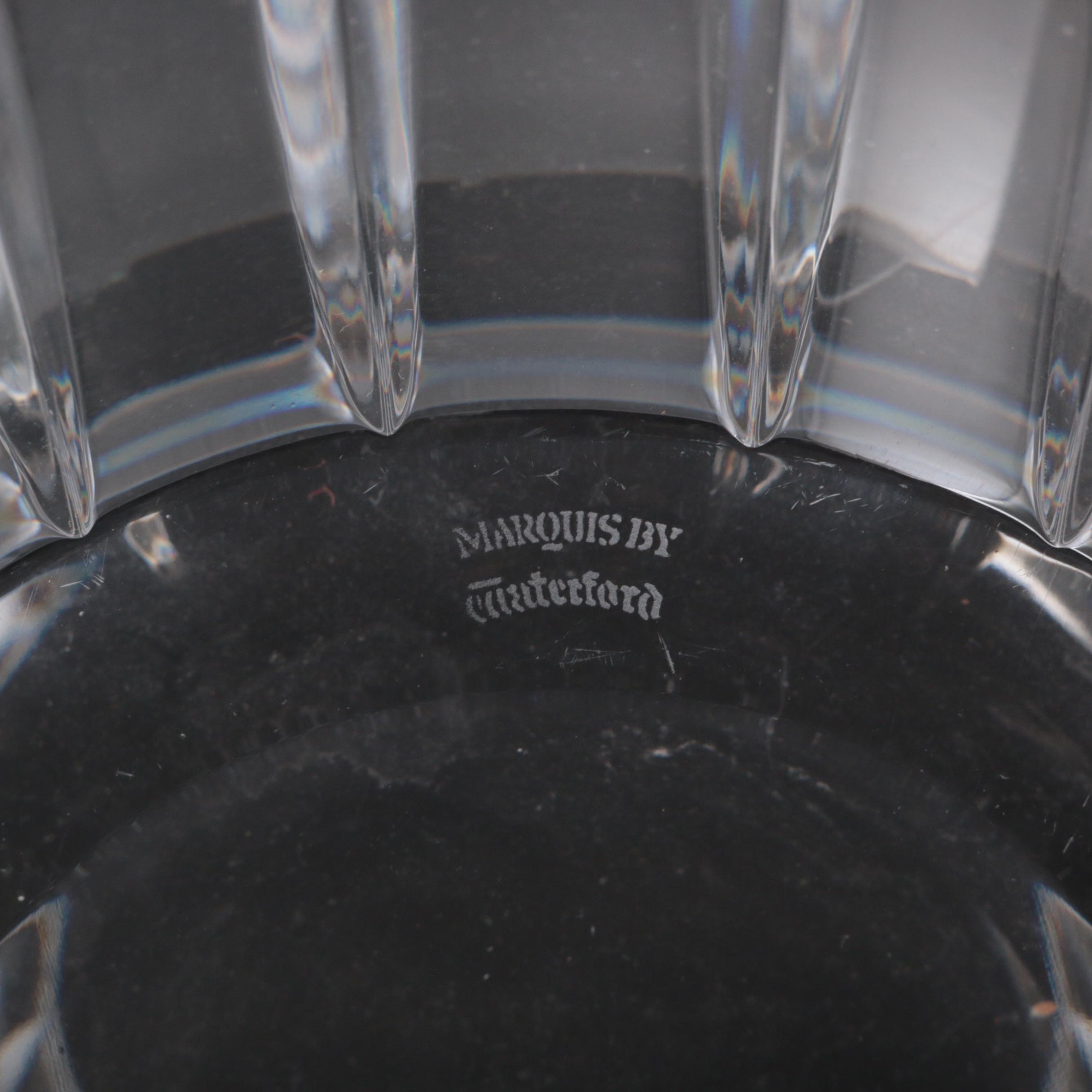 Waterford Crystal "Comeragh" Flutes and "Quadrata" Ice Bucket with Tongs