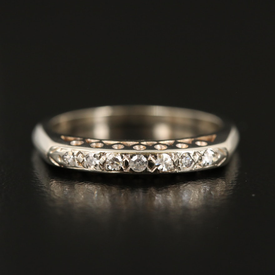 Vintage 18K 0.10 CTW Diamond Band