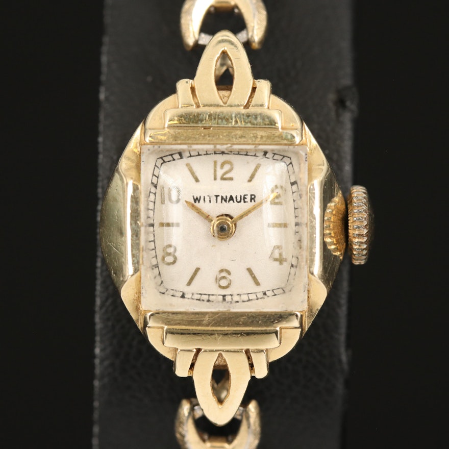 14K Wittnauer Stem Wind Wristwatch