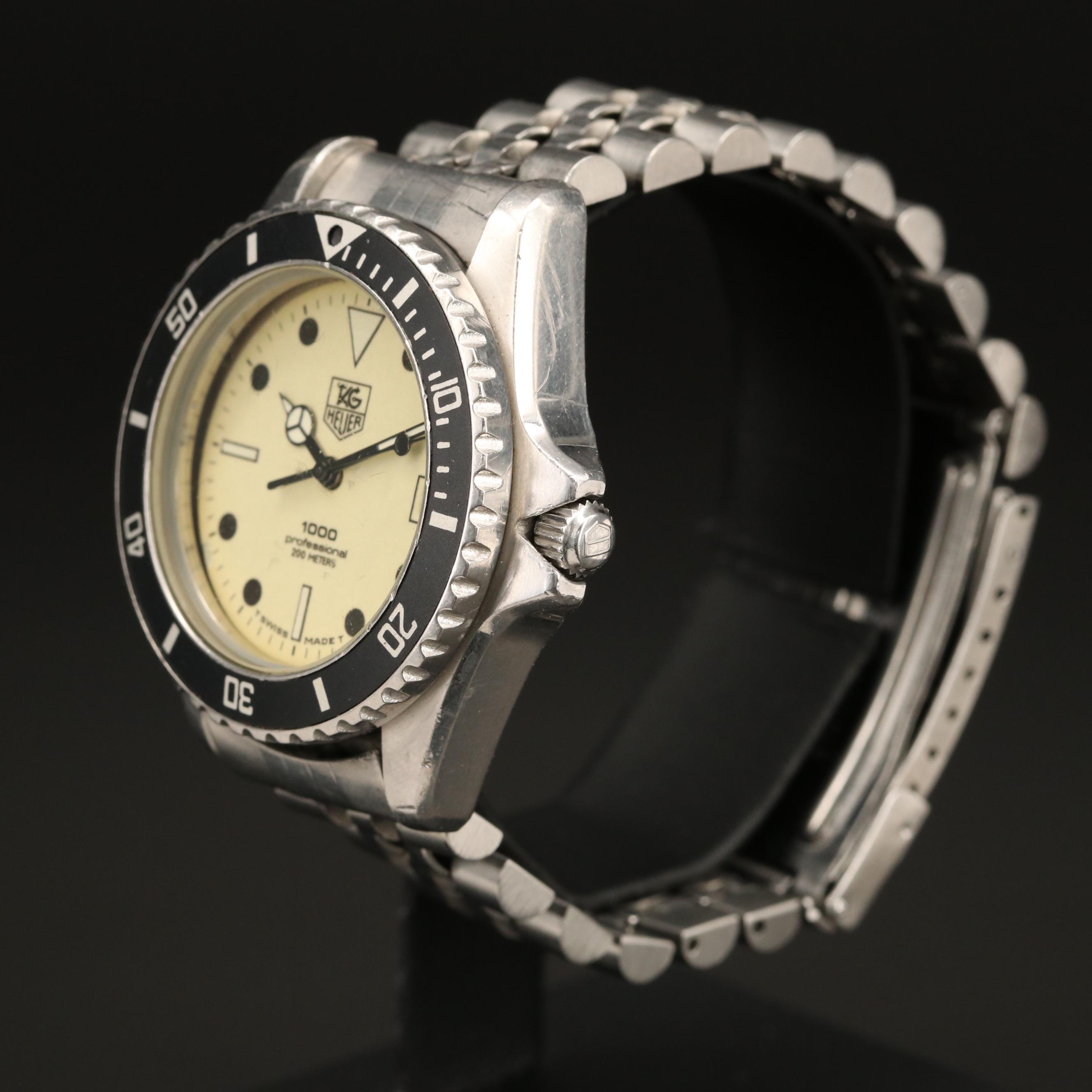 Vintage TAG Heuer 1000 Professional 200 Meters Stainless Steel Watch