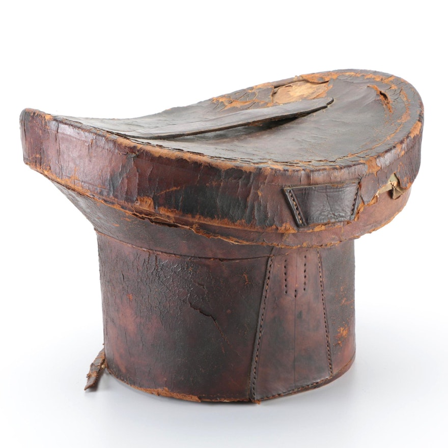 Leather Hat Box, Mid-19th Century