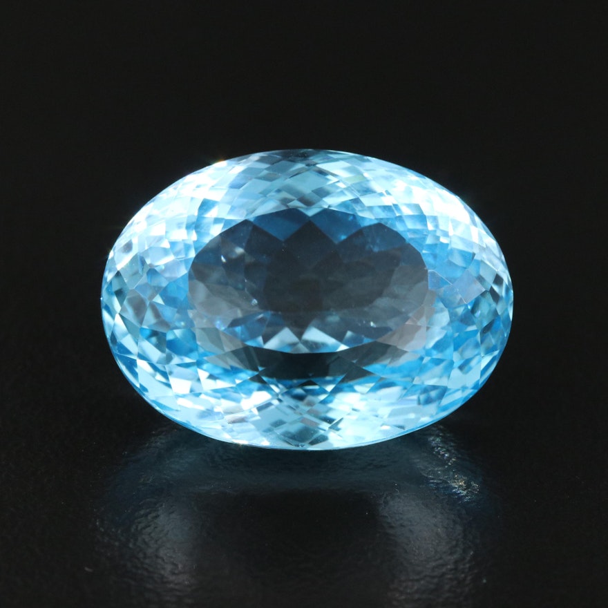 Loose 36.77 CT Swiss Blue Topaz