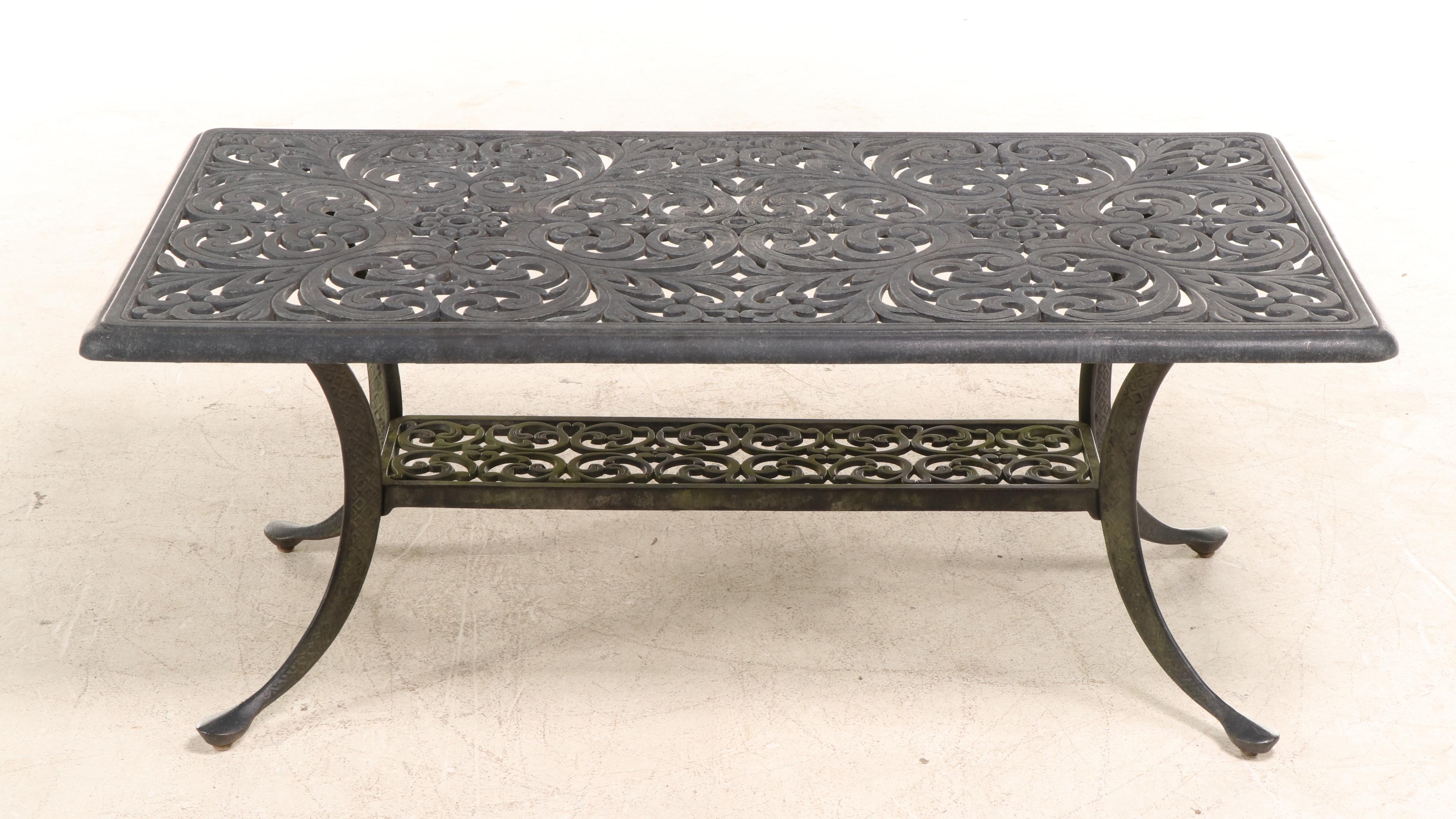 Cast Aluminum Patio Coffee Table