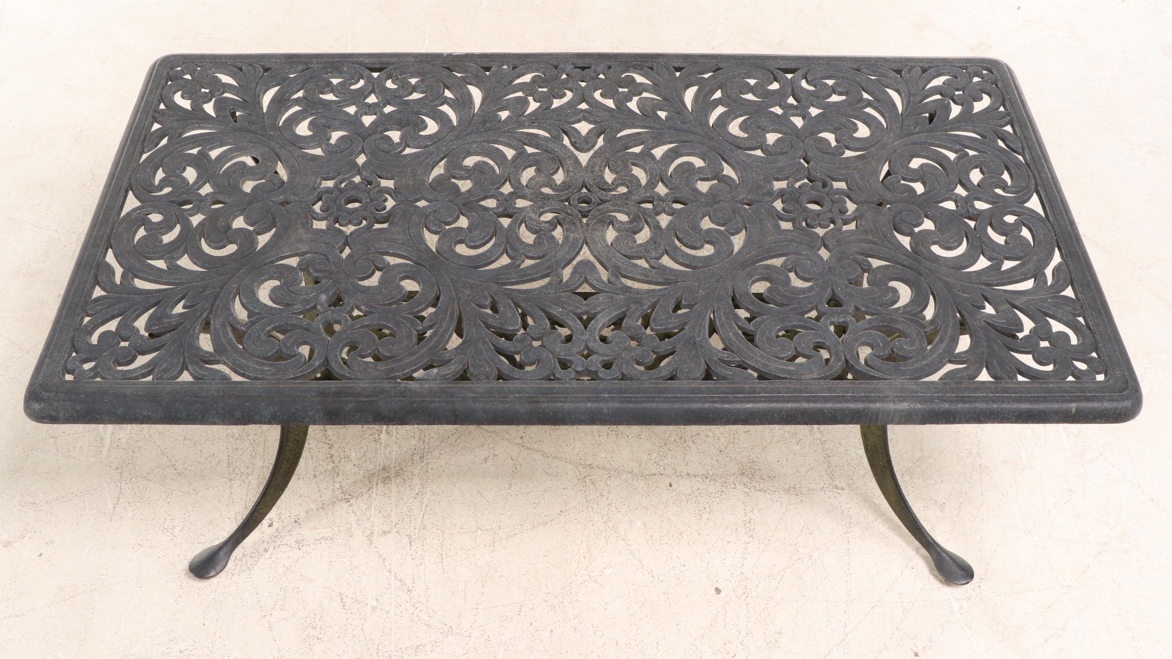 Cast Aluminum Patio Coffee Table
