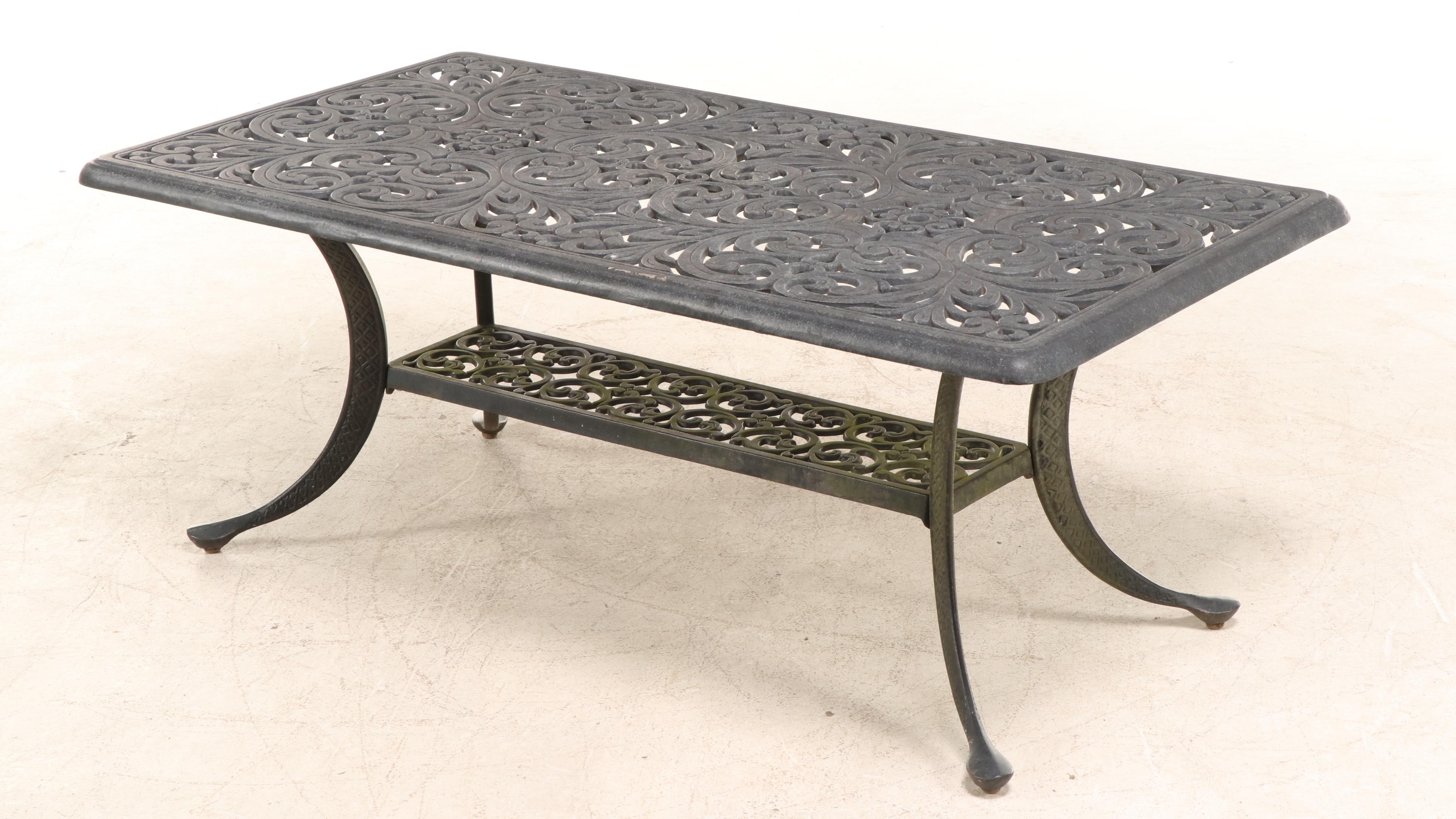 Cast Aluminum Patio Coffee Table
