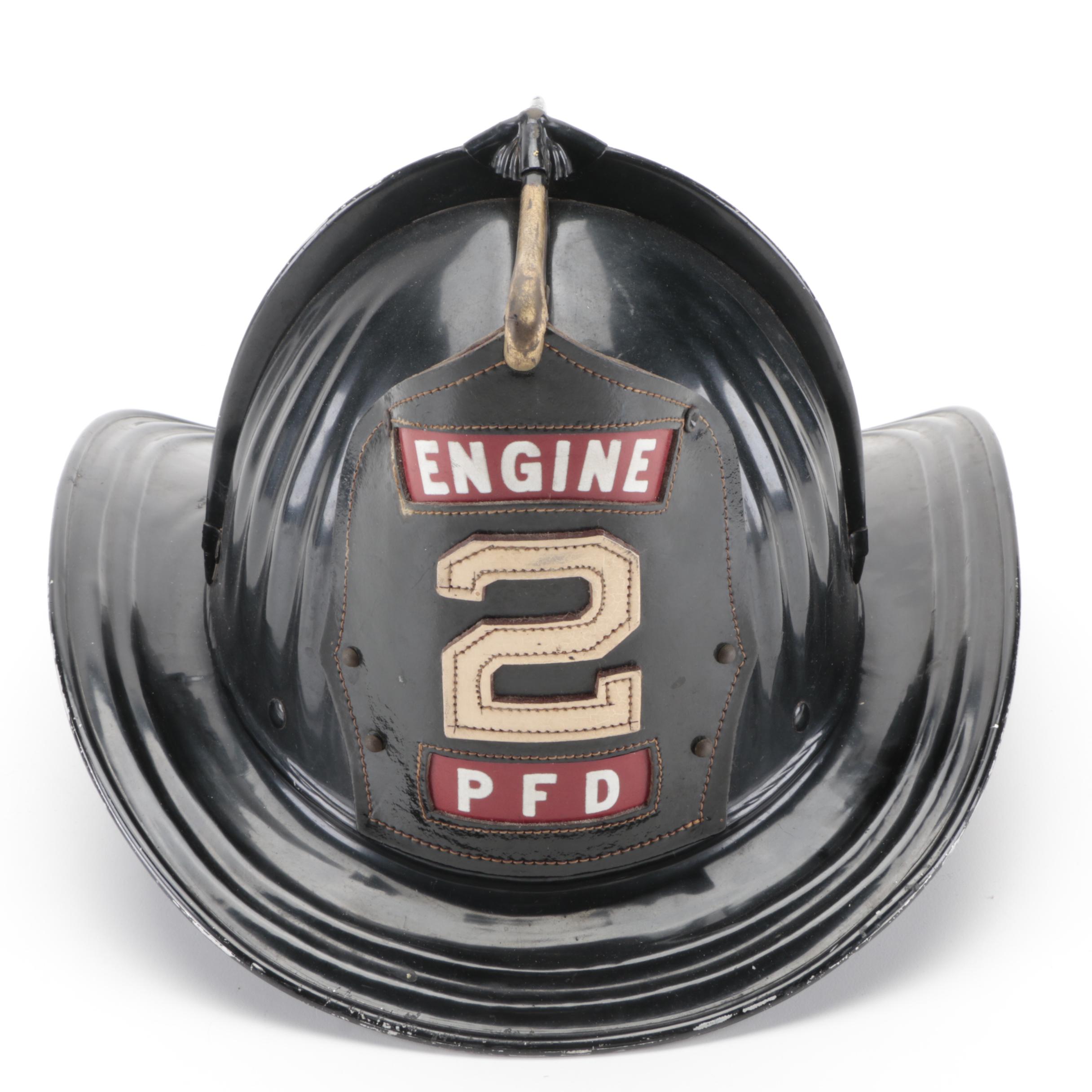 Cairns & Brothers "Engine 2 PFD" and "Chief PFD" Firefighting Helmets, 1950s