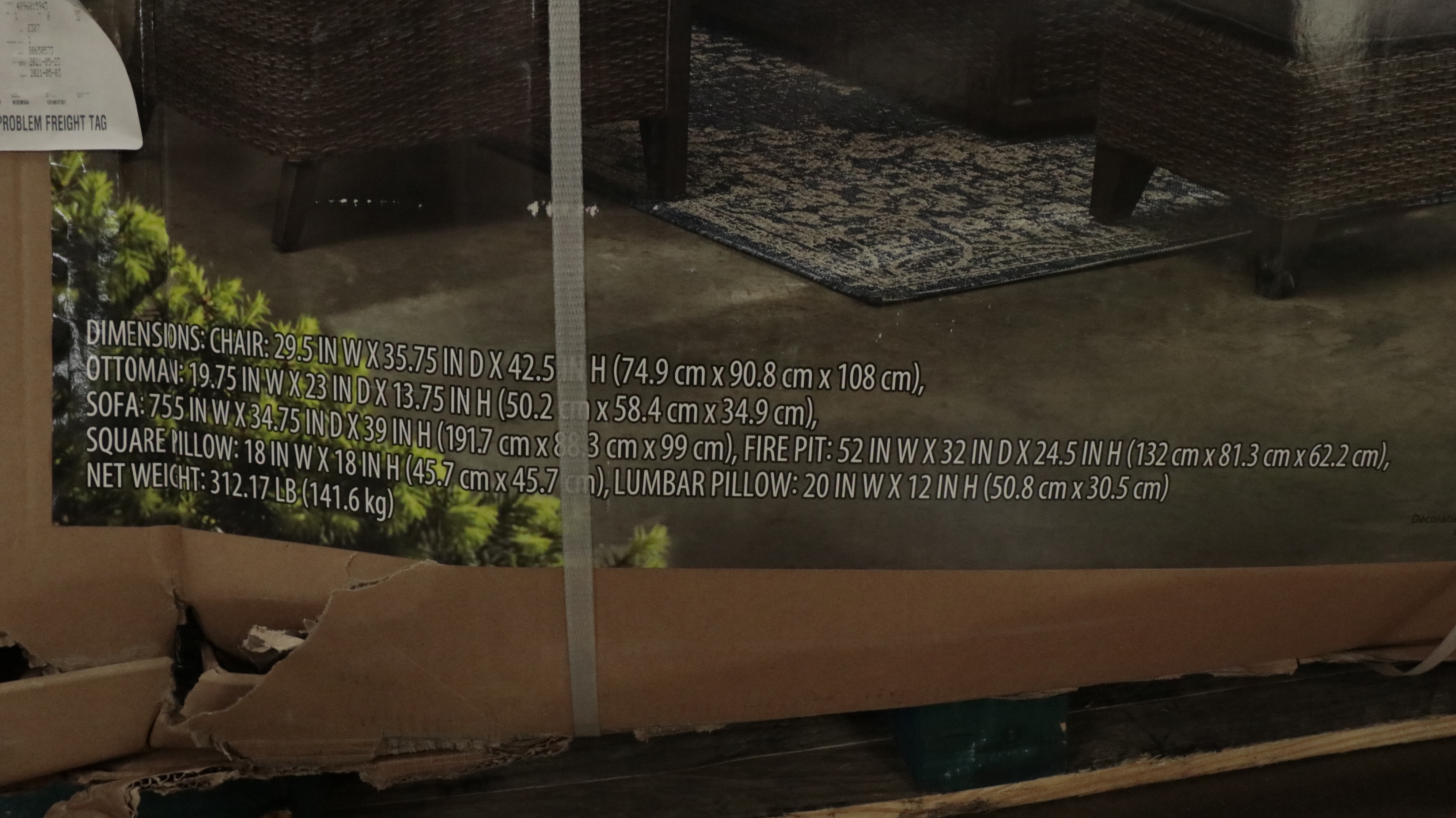 Member's Mark Agio "Newcastle" 6-Piece Patio Deep Seating Set with Fire Pit