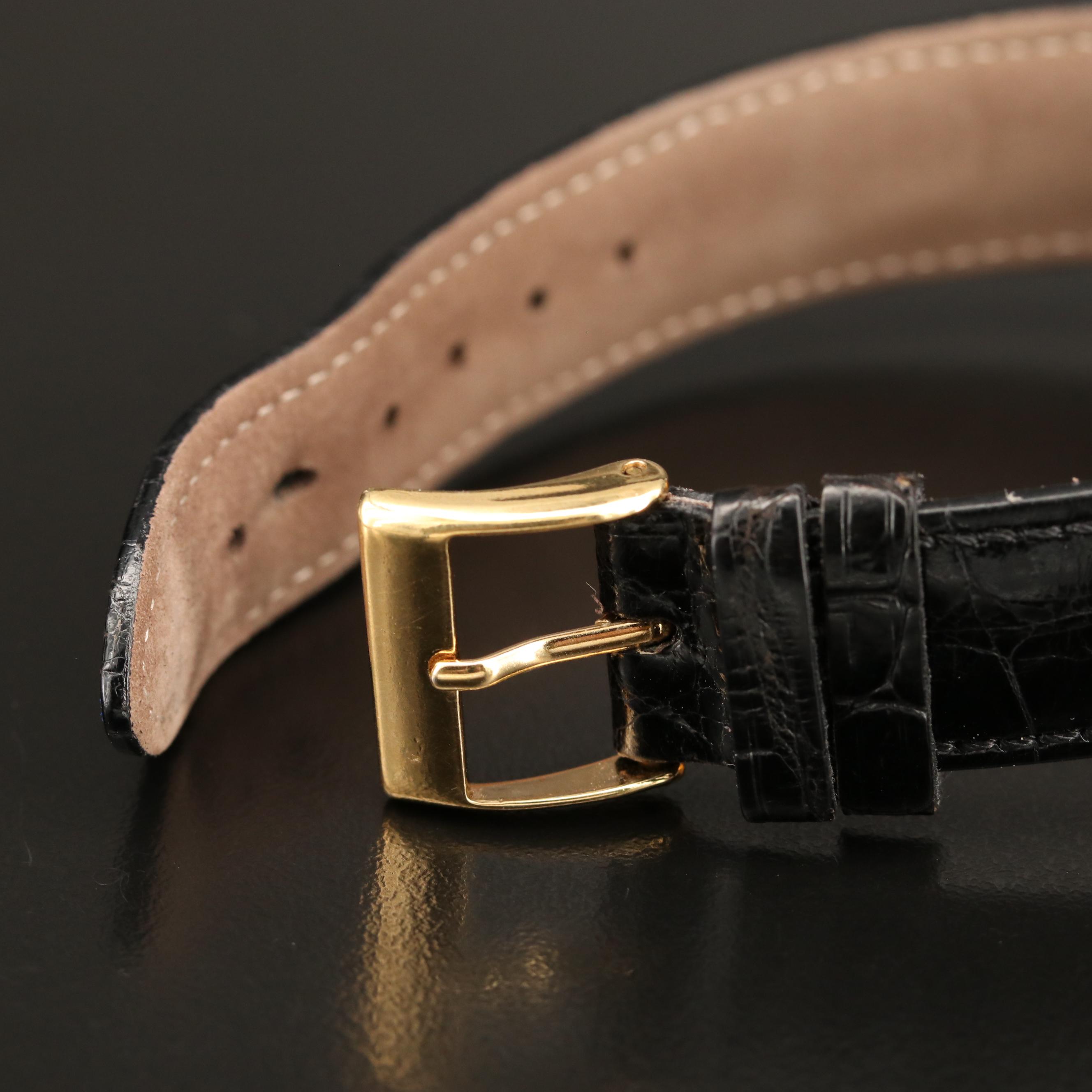 Gucci 18K Hobnail Bezel and Black Dial Watch