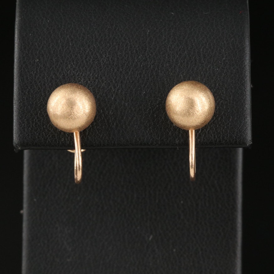 Vintage 14K Matte Finish Earrings