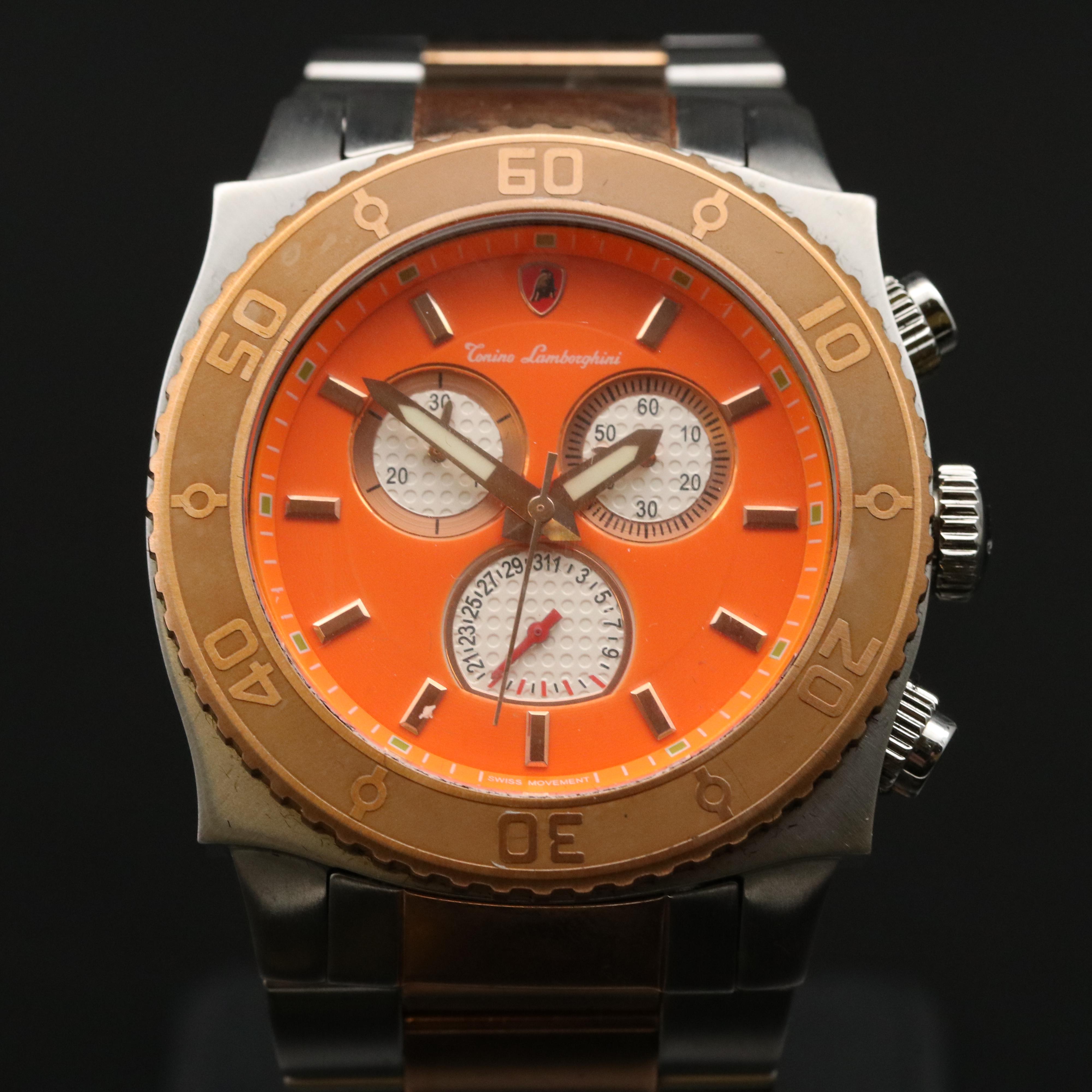 Tonino Lamborghini Stainless Steel Two-Tone Chronograph Watch