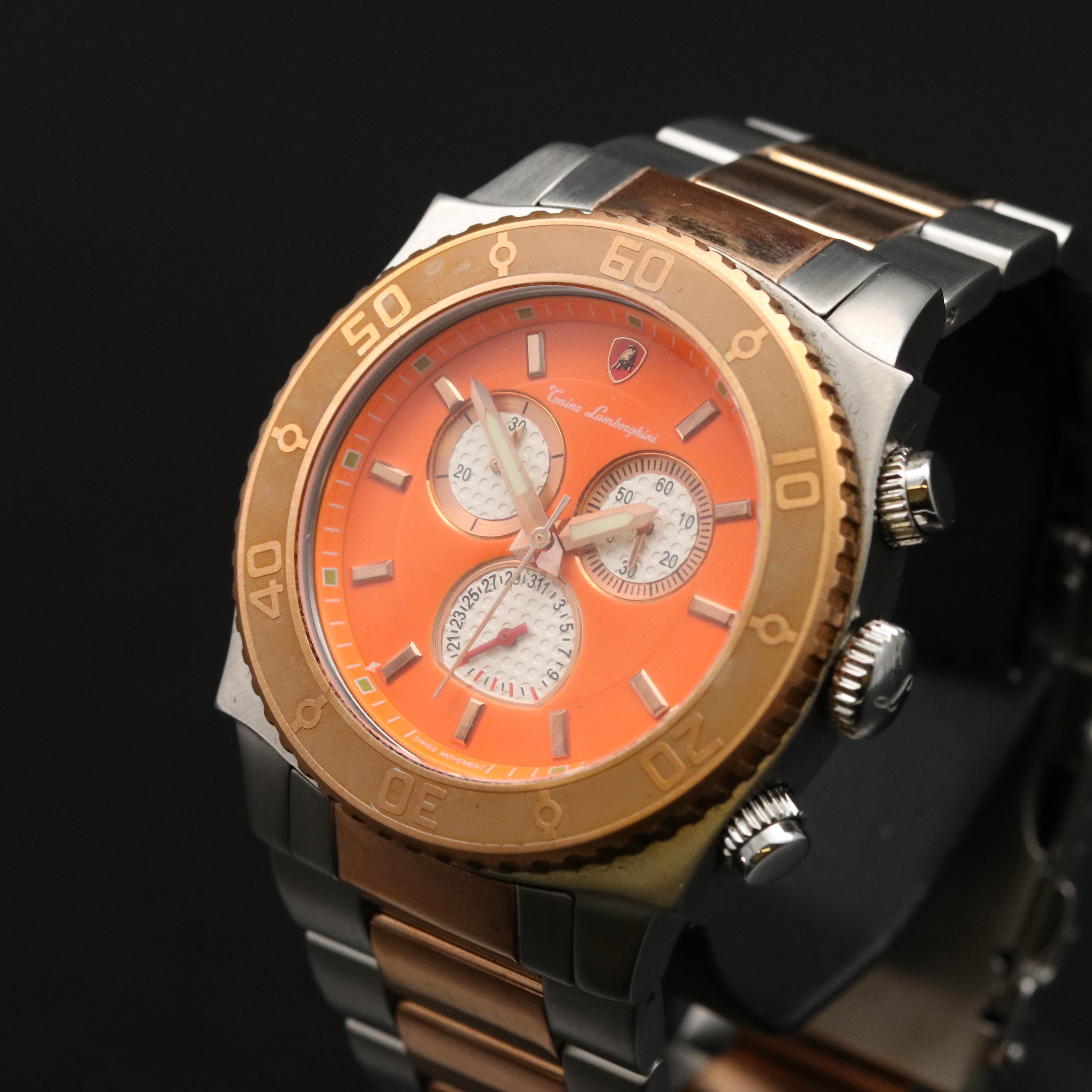 Tonino Lamborghini Stainless Steel Two-Tone Chronograph Watch