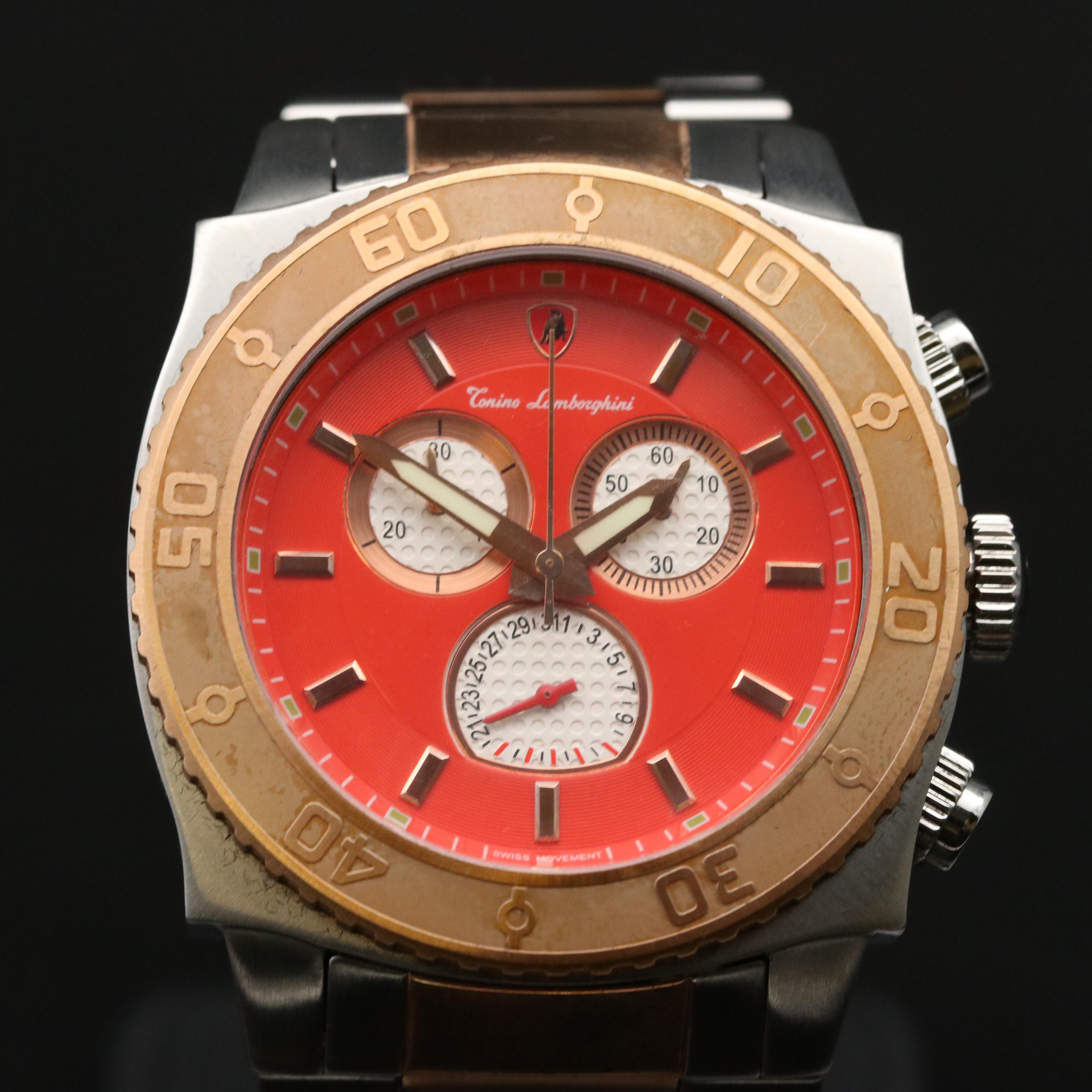 Tonino Lamborghini Stainless Steel Two-Tone Chronograph Watch