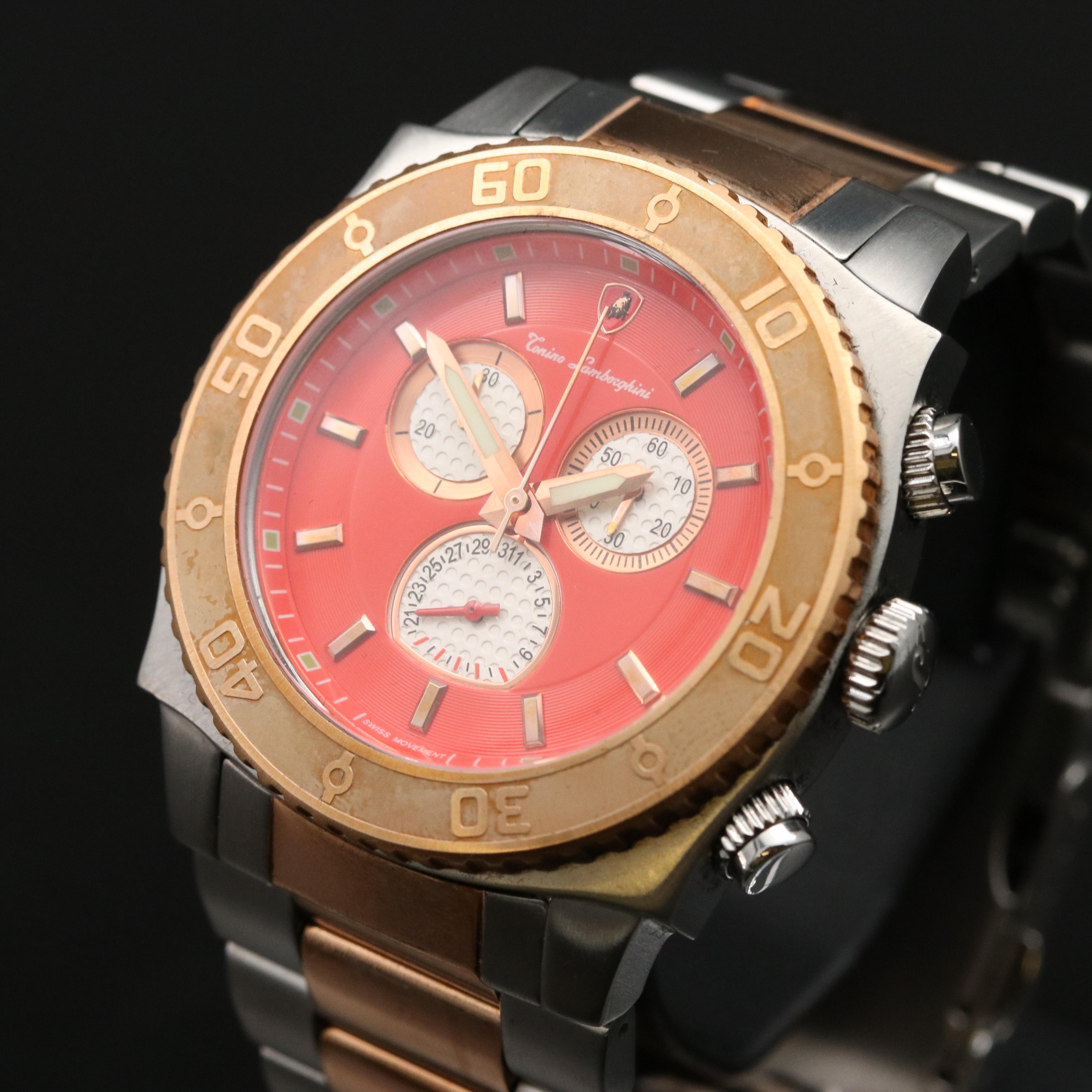 Tonino Lamborghini Stainless Steel Two-Tone Chronograph Watch