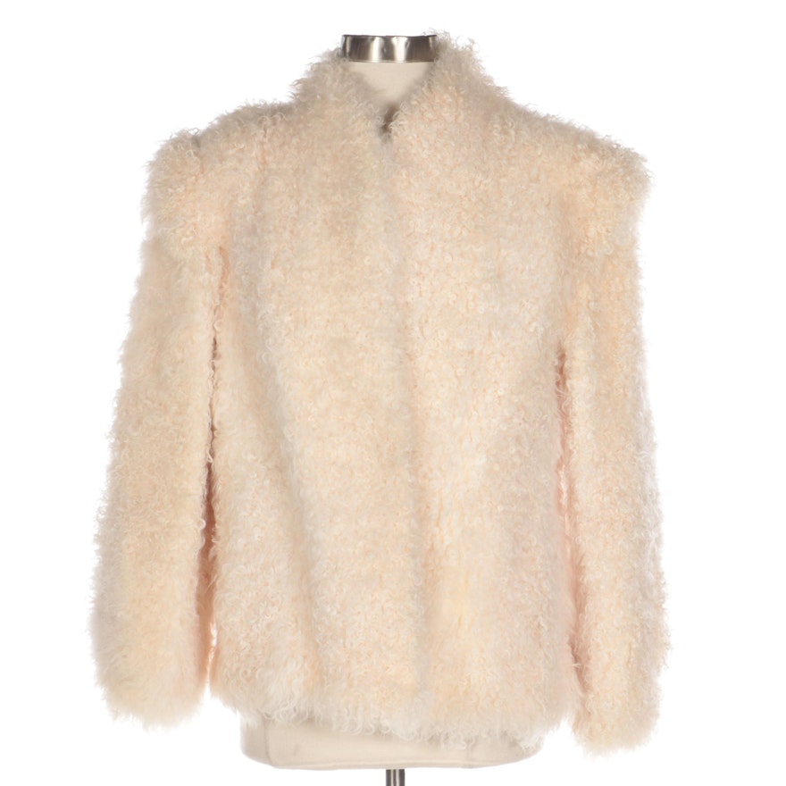 Off-White Curly Lamb Fur Jacket