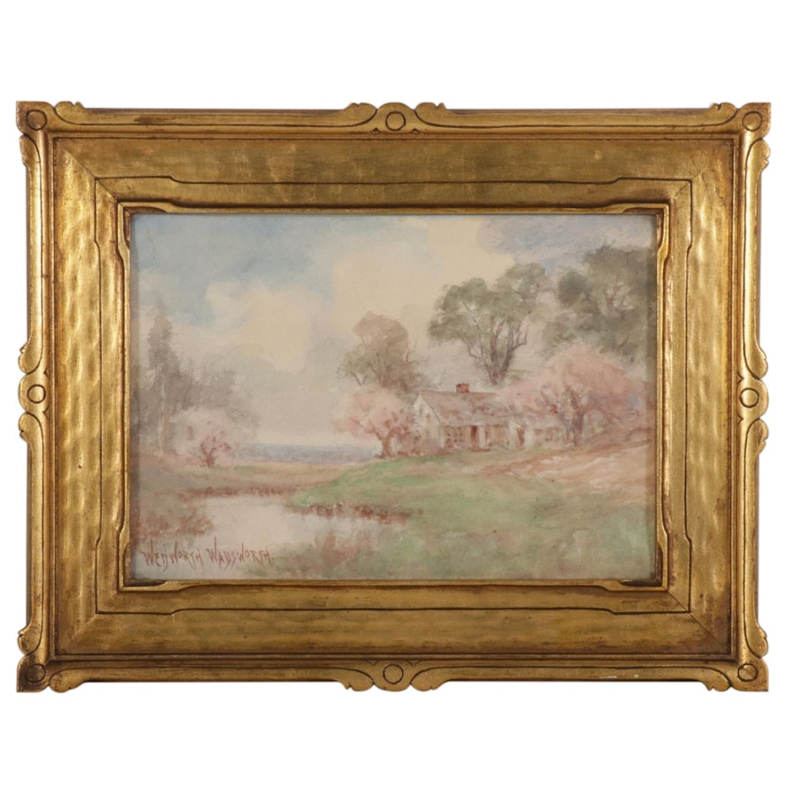 Wedworth Wadsworth Watercolor Painting "Sunshine and Blossoms"