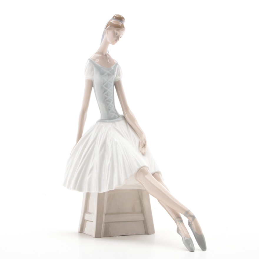 Nao by Lladró  Seated Ballerina Porcelain Figurine