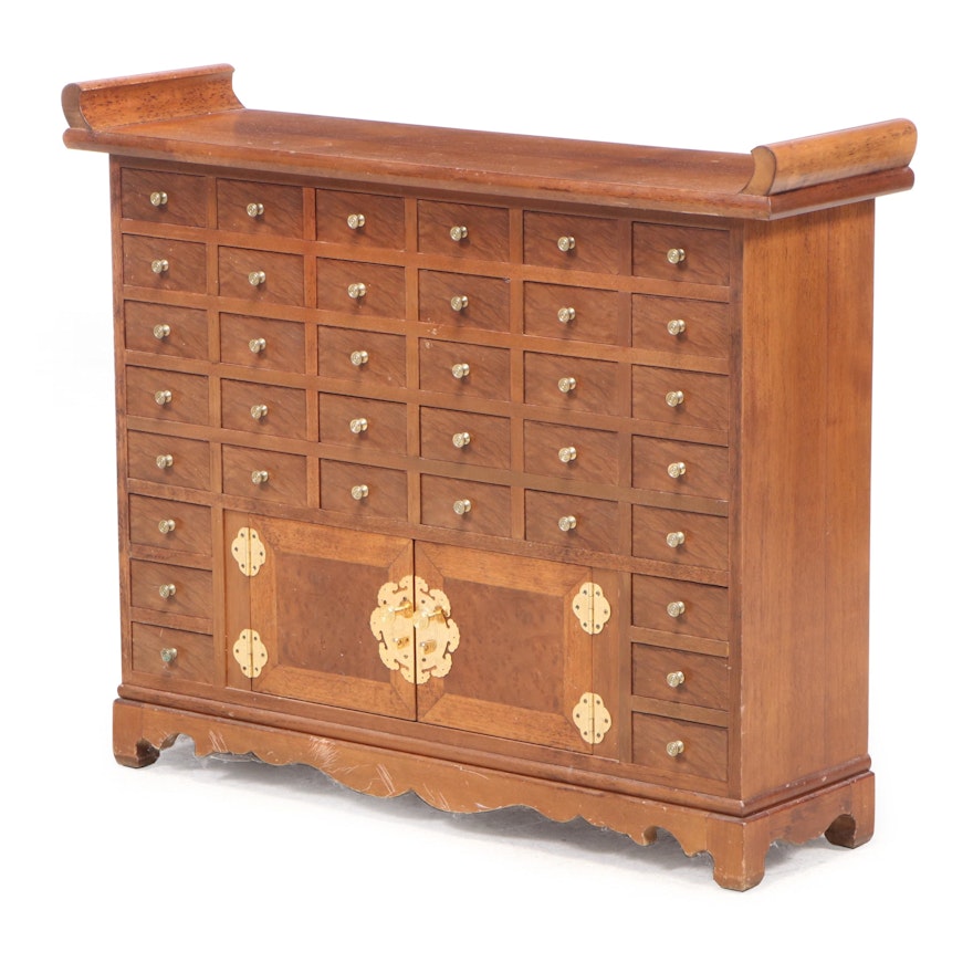 Thomasville Chinese Brass-Mounted Hardwood Thirty Six-Drawer Apothecary Cabinet