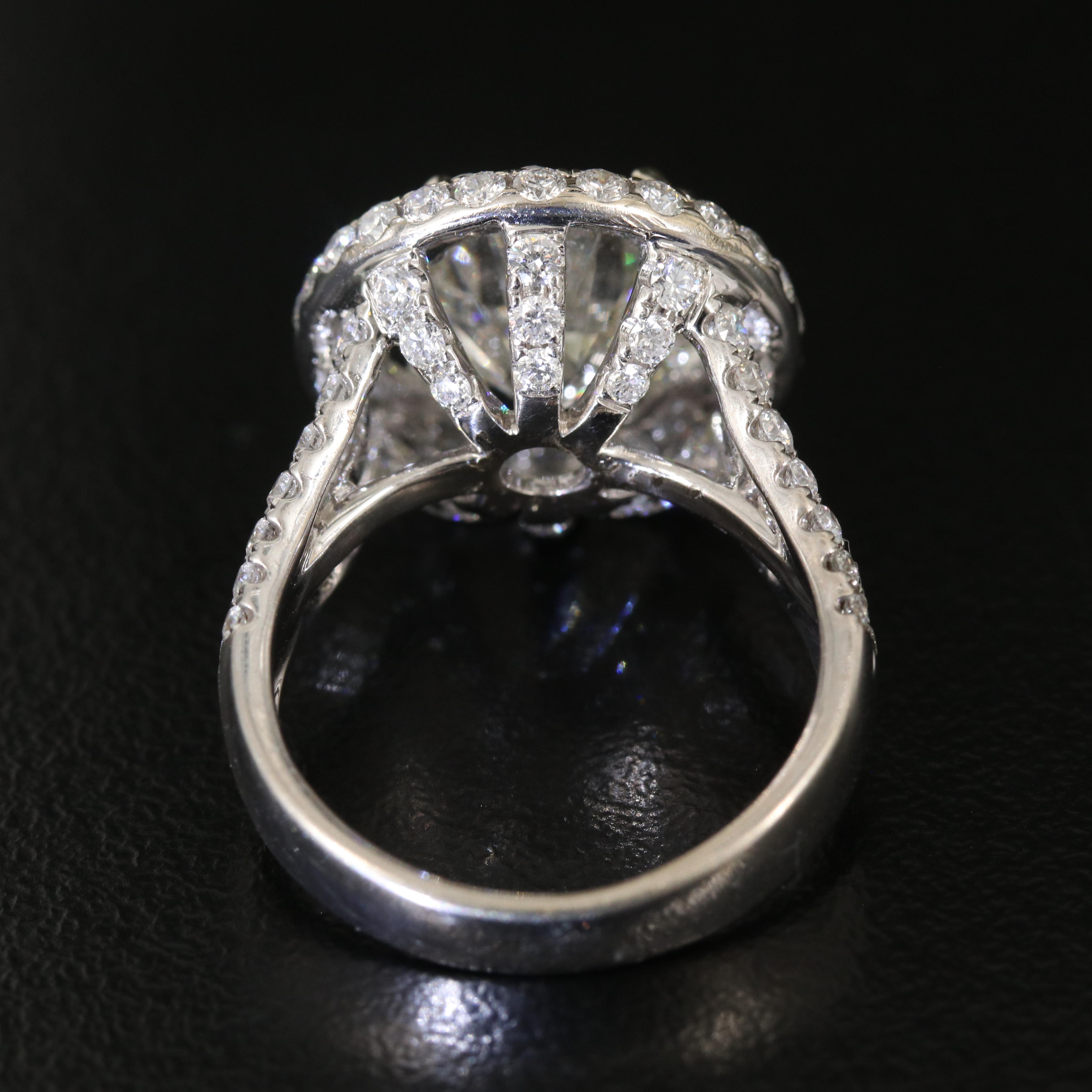 18K Diamond Ring with 4.15 CT Center Diamond and Digital GIA Report