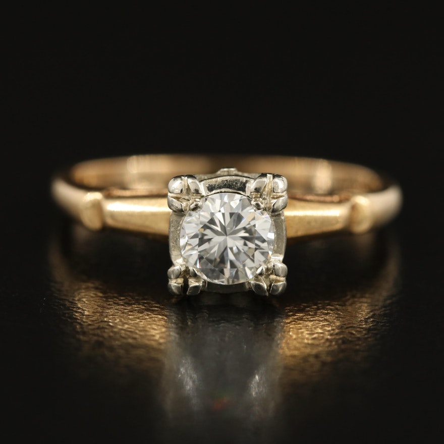 Vintage 14K 0.38 CT Diamond Solitaire Ring