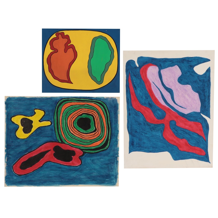 Achi Sullo Organic Abstract Drawings, Circa 1963