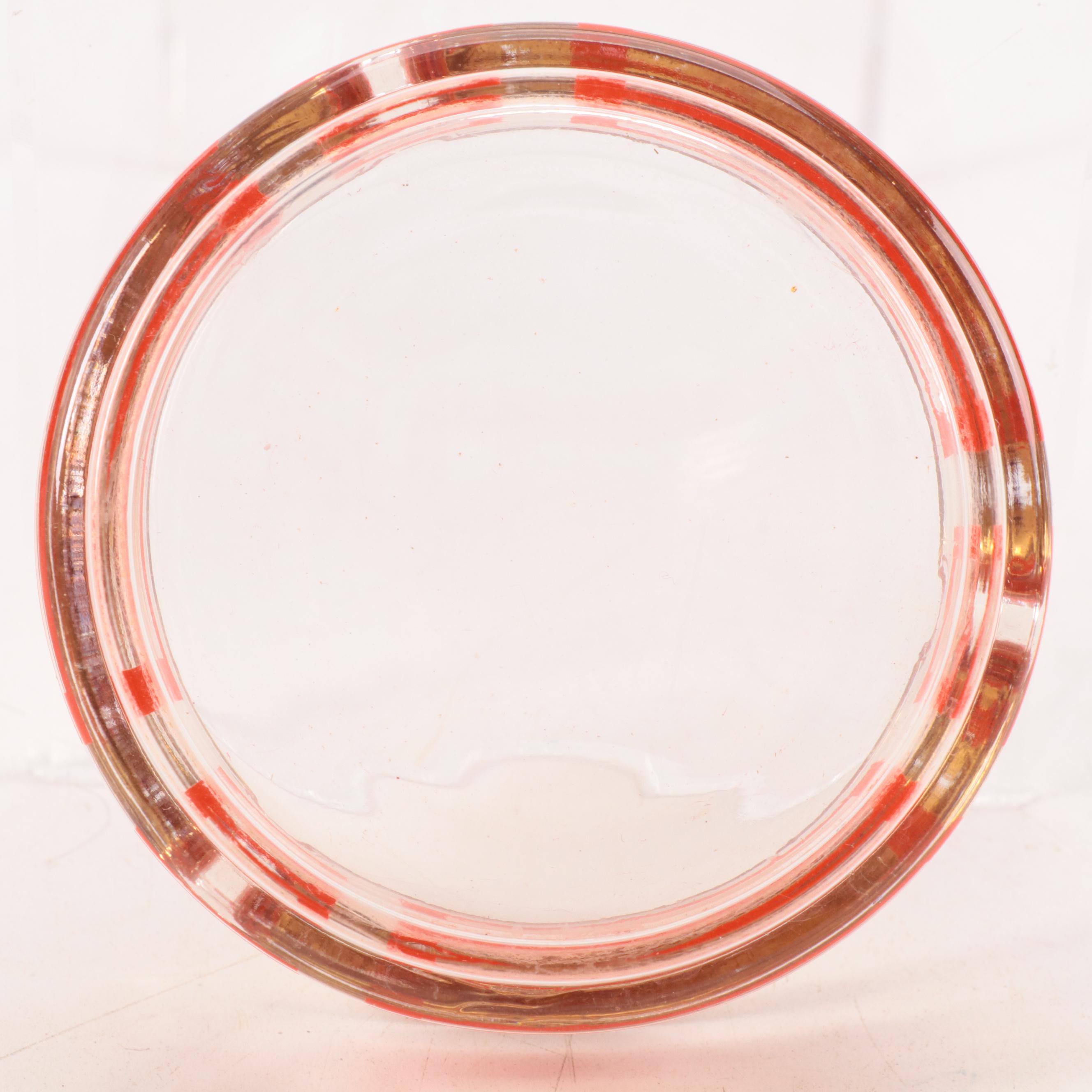 Jeannette Glass for Glasbake Atomic Starburst Ice Bucket, Ashtrays and Bakeware