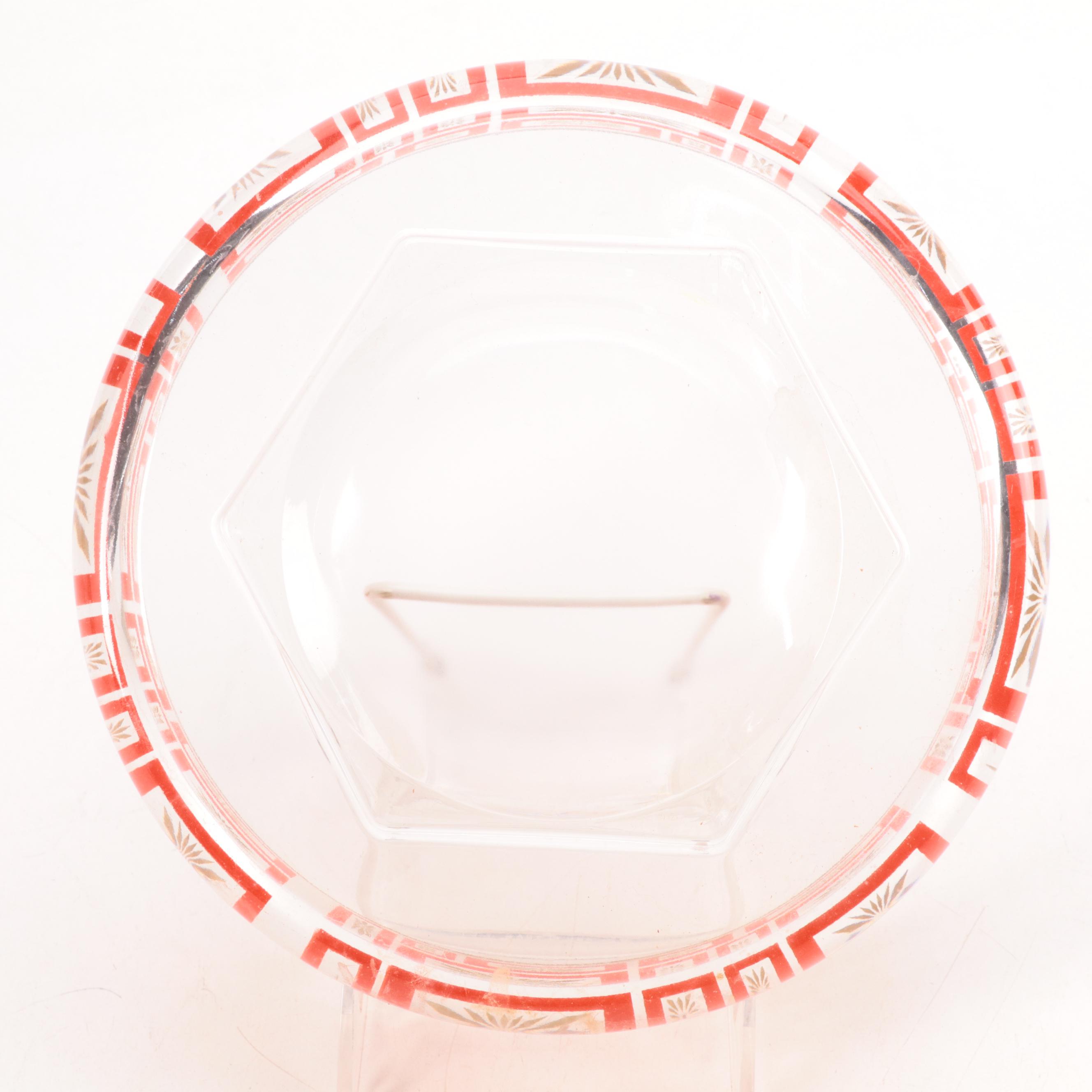 Jeannette Glass for Glasbake Atomic Starburst Ice Bucket, Ashtrays and Bakeware