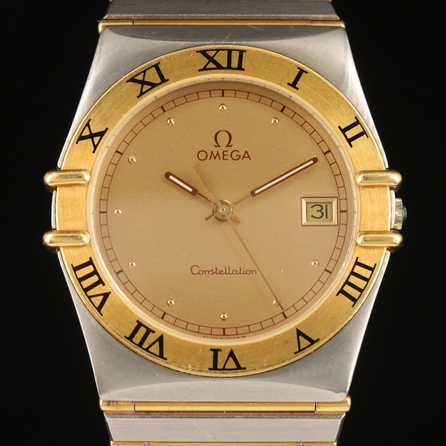 Omega Constellation 18K and Stainless Steel Quartz Wristwatch