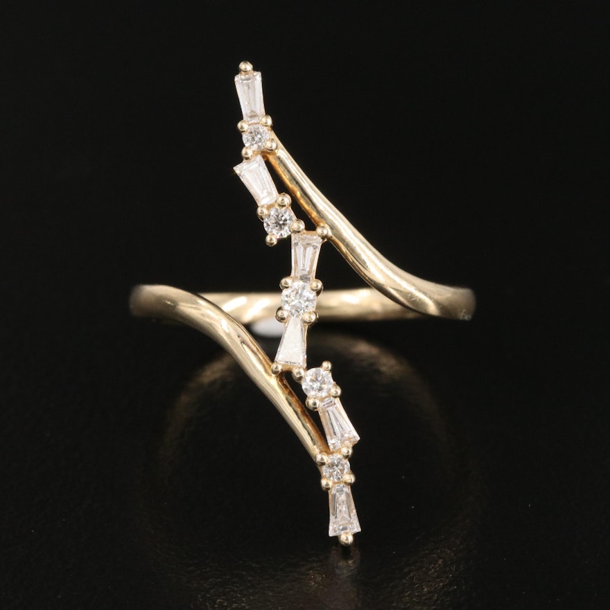 Contemporary 10K 0.33 CTW Diamond  Bypass Ring