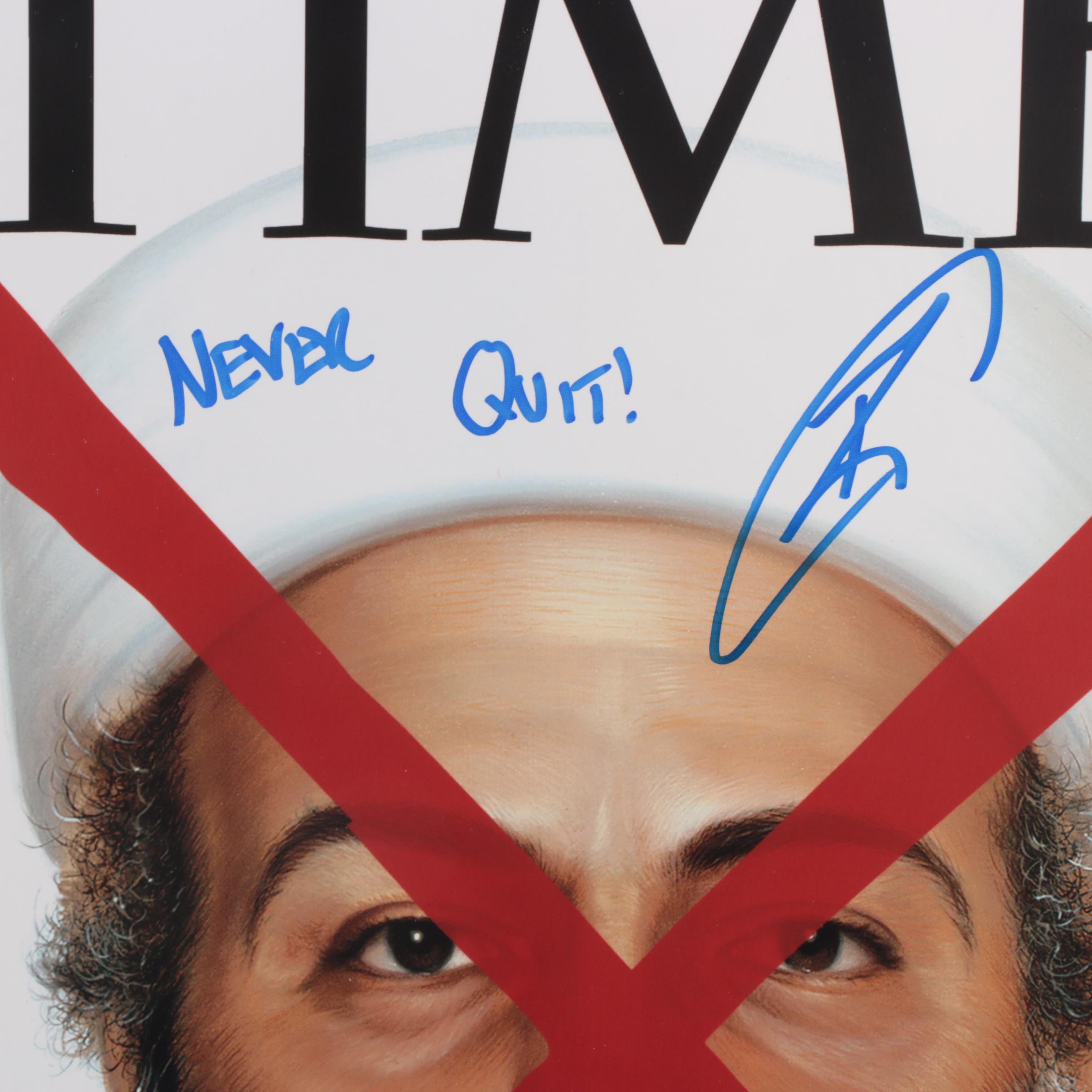 Robert O'Neill Signed "Never Quit" Osama Bin Laden "Time" Poster Print, JSA