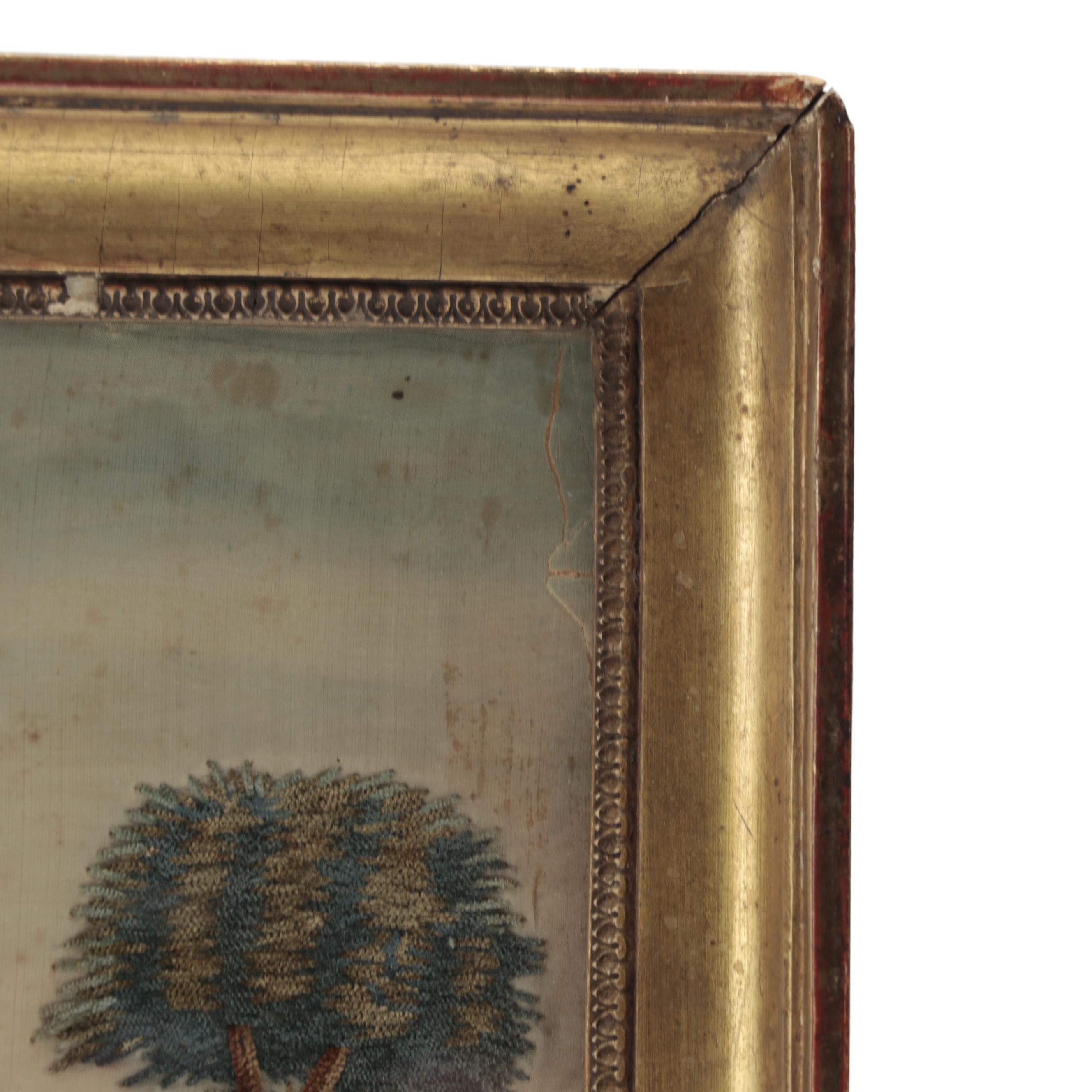 Antique French Embroidery Picture, Early 19th Century