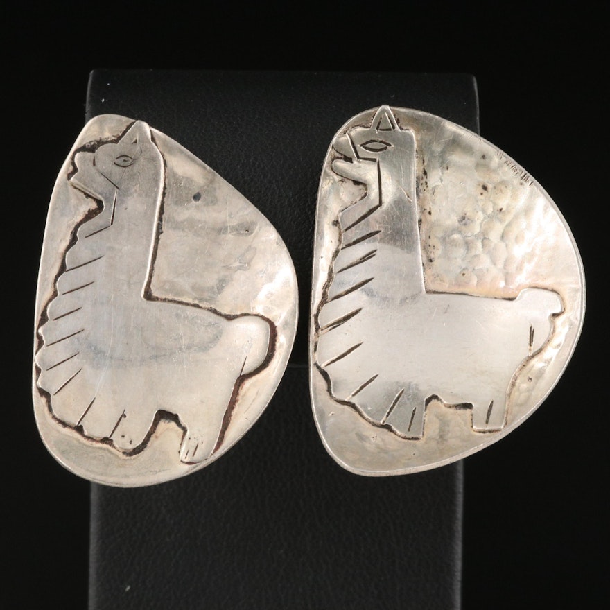 Vintage Peruvian Sterling Llama Earrings by Graziella Laffi