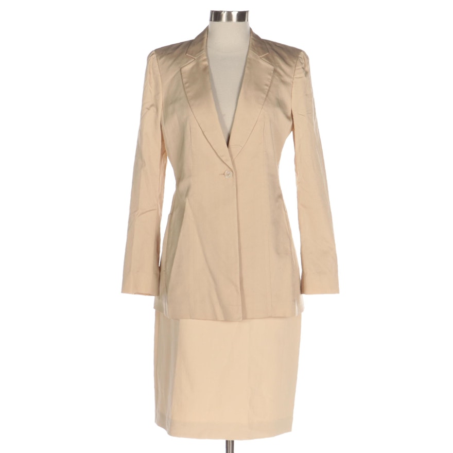 Worth Collection Skirt and Blazer in Cotton and Polyester Silk Blend