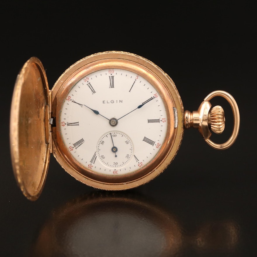 1906 Elgin Gold Filled Hunting Case Pocket Watch