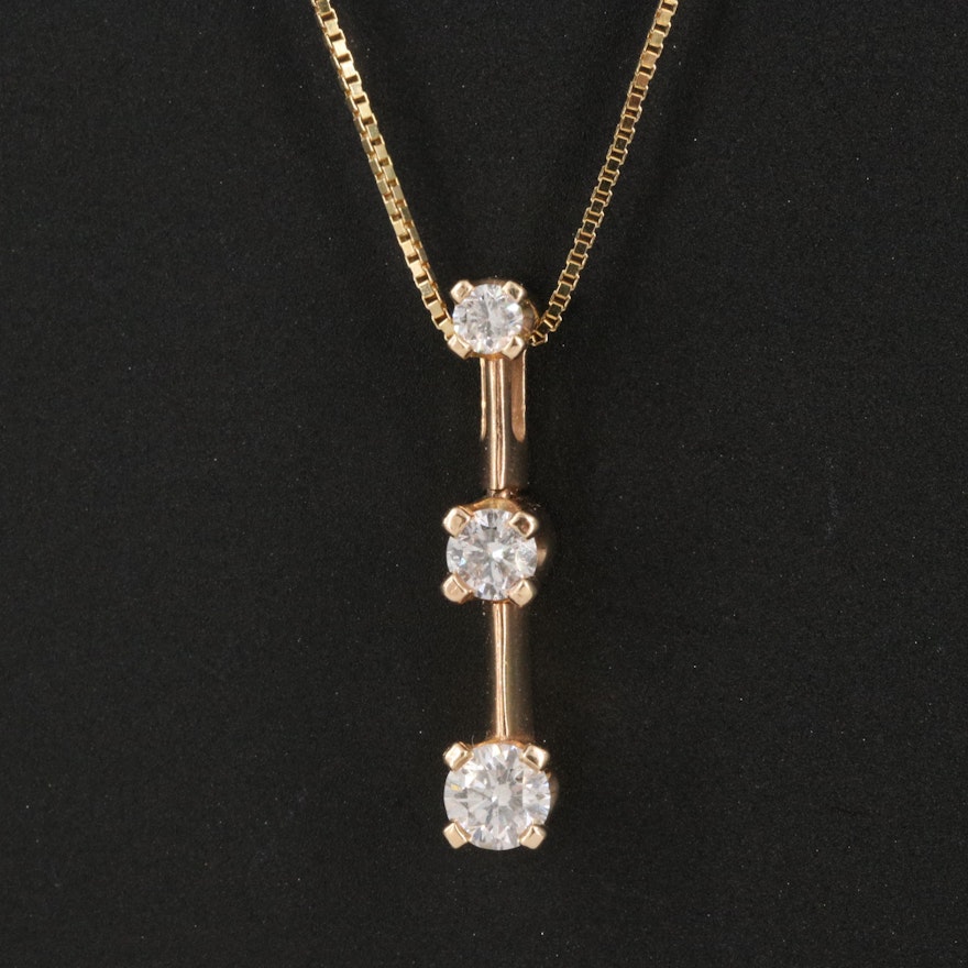 14K 0.25 CTW Diamond Tiered Pendant Necklace
