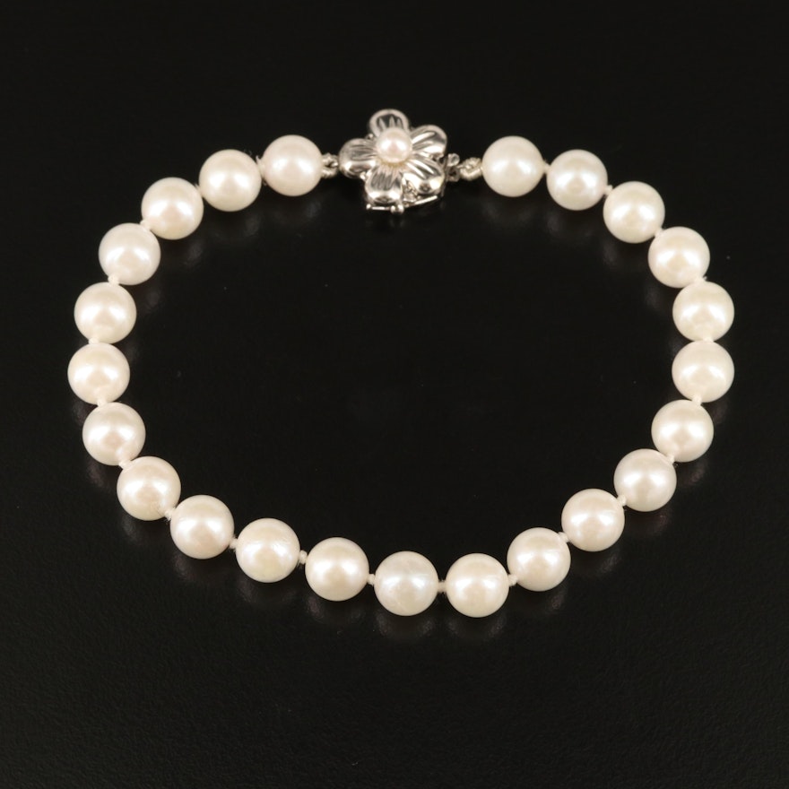 14K Pearl Flower Bracelet