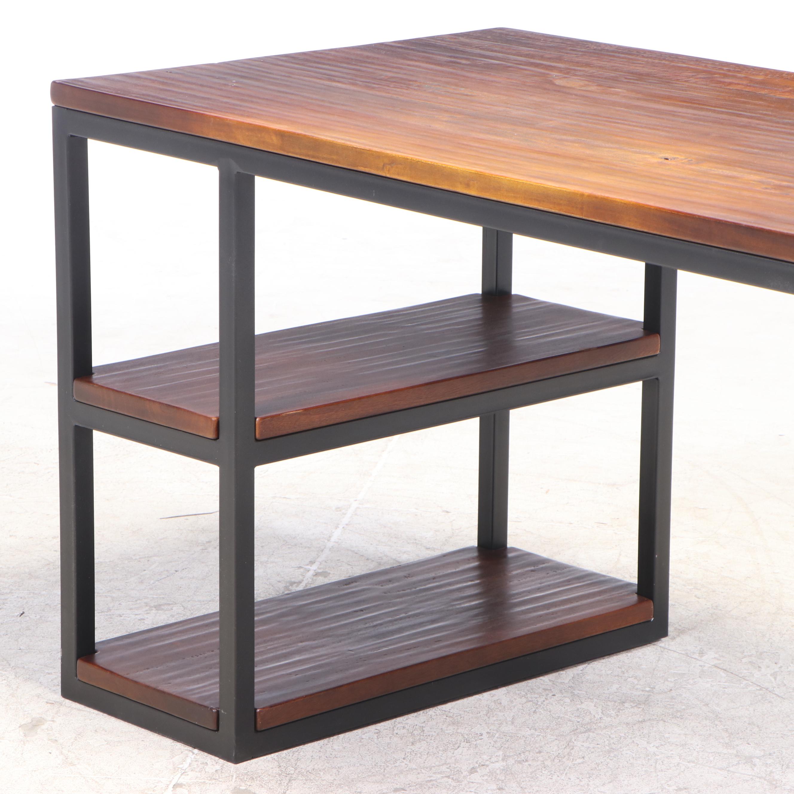 Arhaus Furniture "Palmer" Powder-Coated Iron and Mango Wood Desk