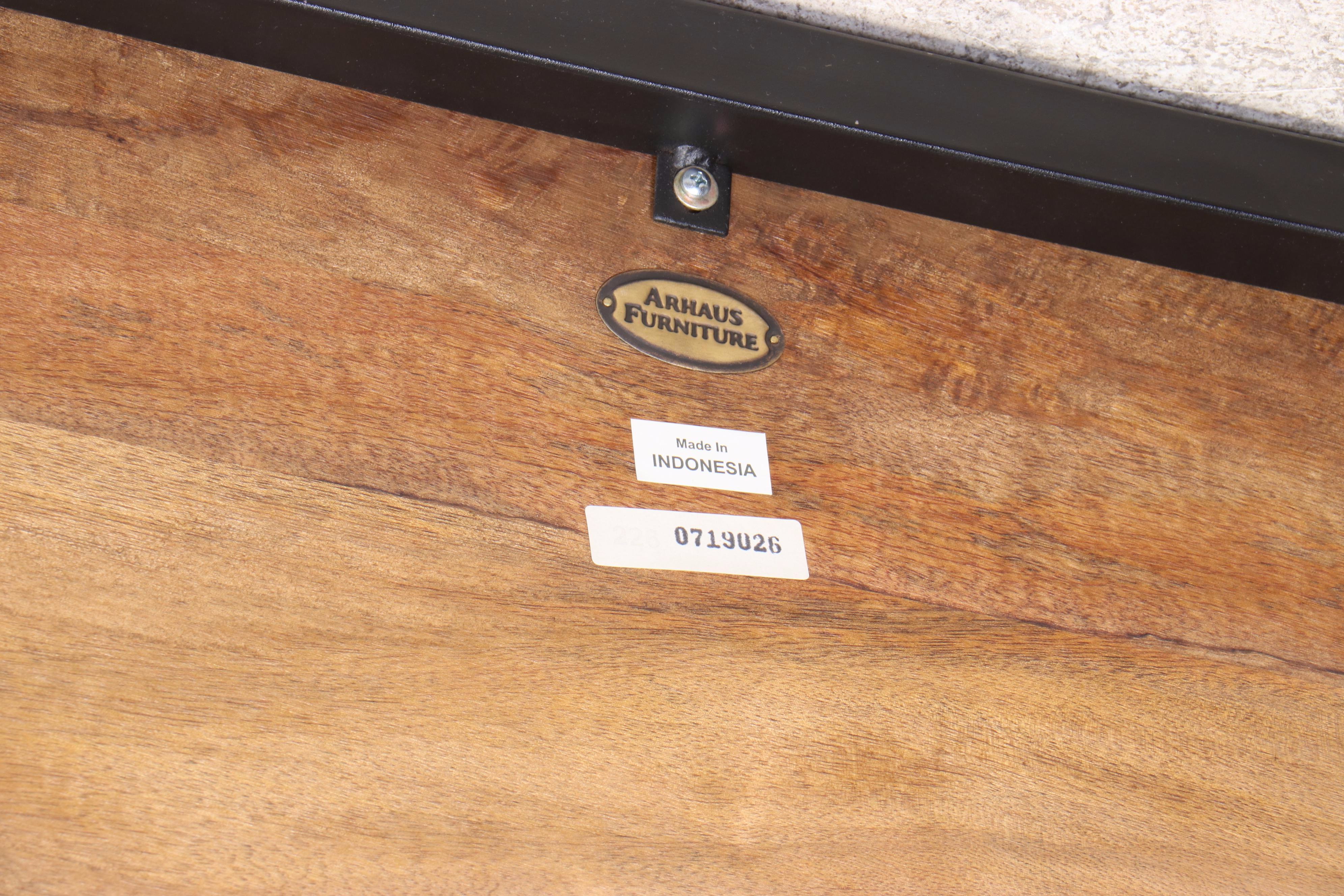 Arhaus Furniture "Palmer" Powder-Coated Iron and Mango Wood Desk