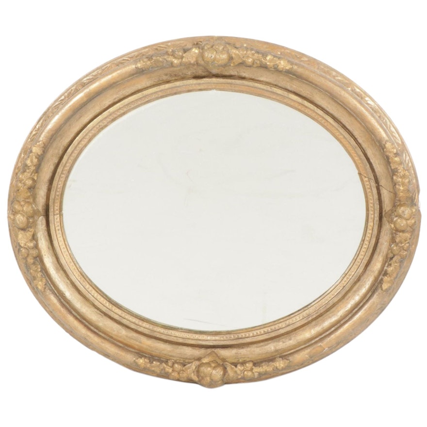 Giltwood Oval Wall Mirror