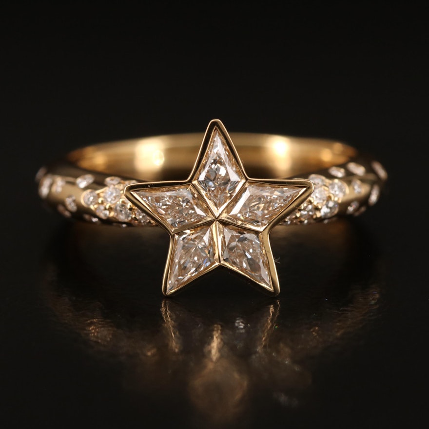 Kat Florence 18K 0.83 CTW Diamond Star Ring