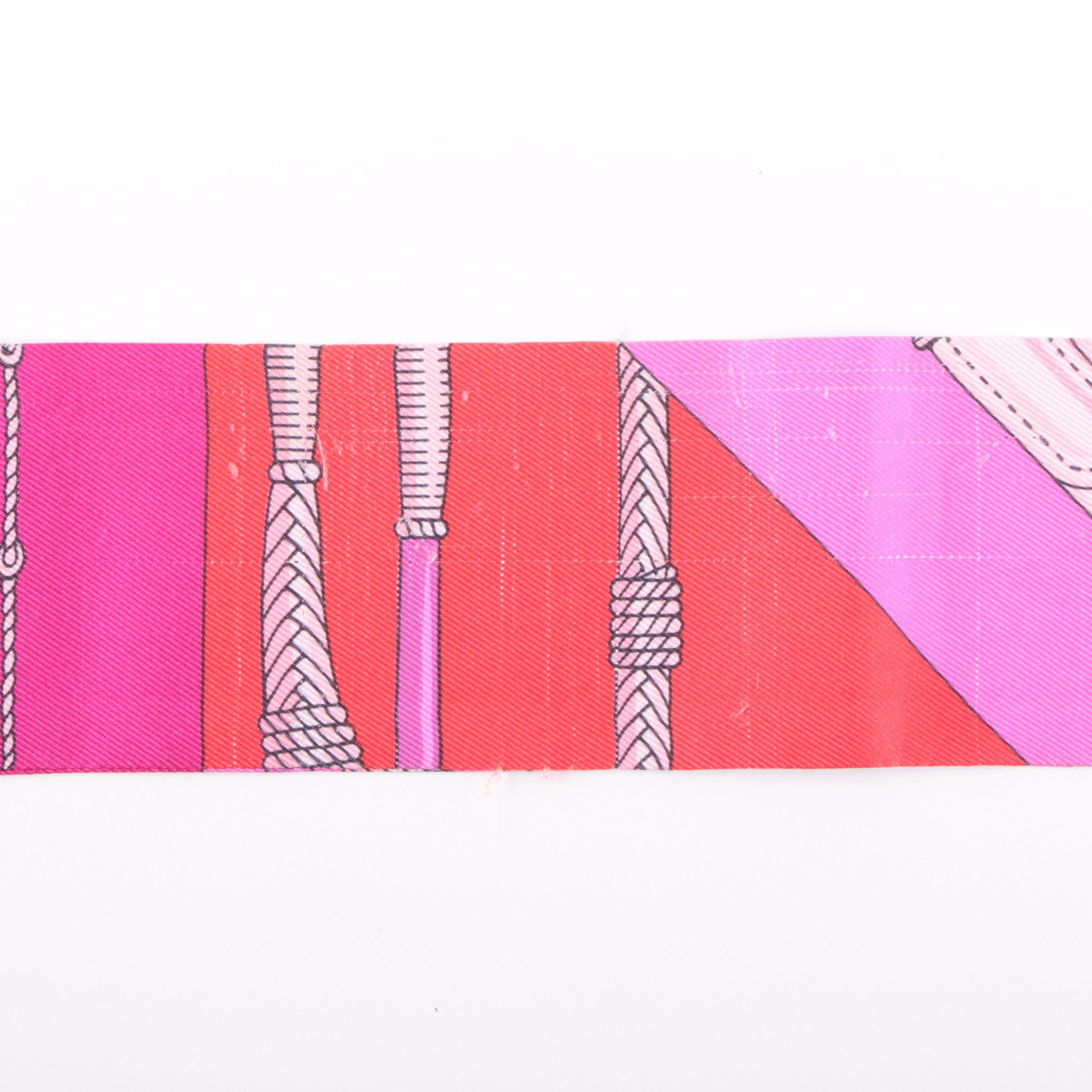 Hermès "Clic Clac Modern Cannage" Silk Twilly Scarf