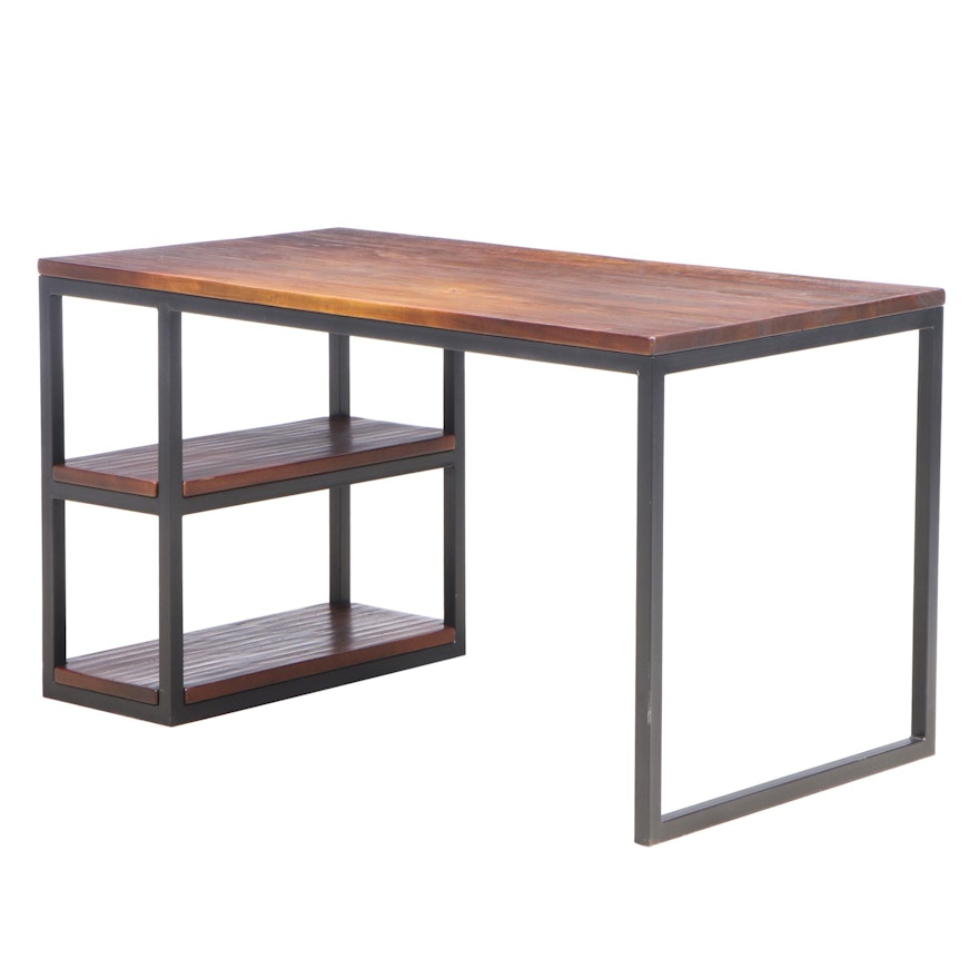 Arhaus Furniture "Palmer" Powder-Coated Iron and Mango Wood Desk