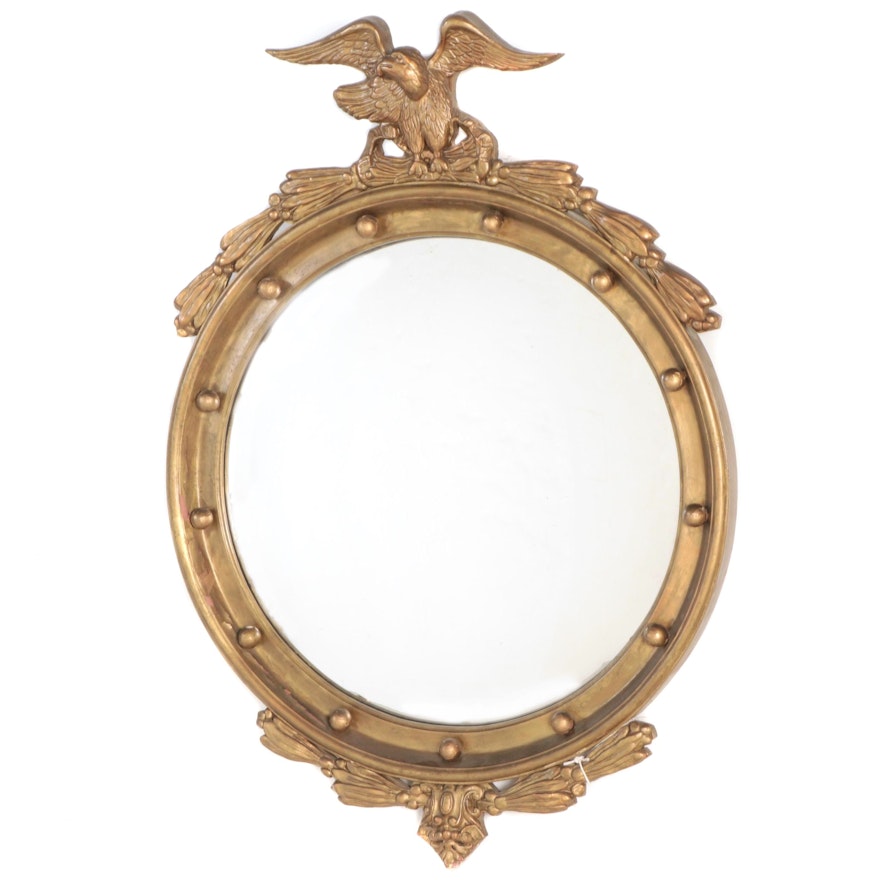 John M. Smyth & Co. Federal Style Giltwood and Composition Convex Mirror