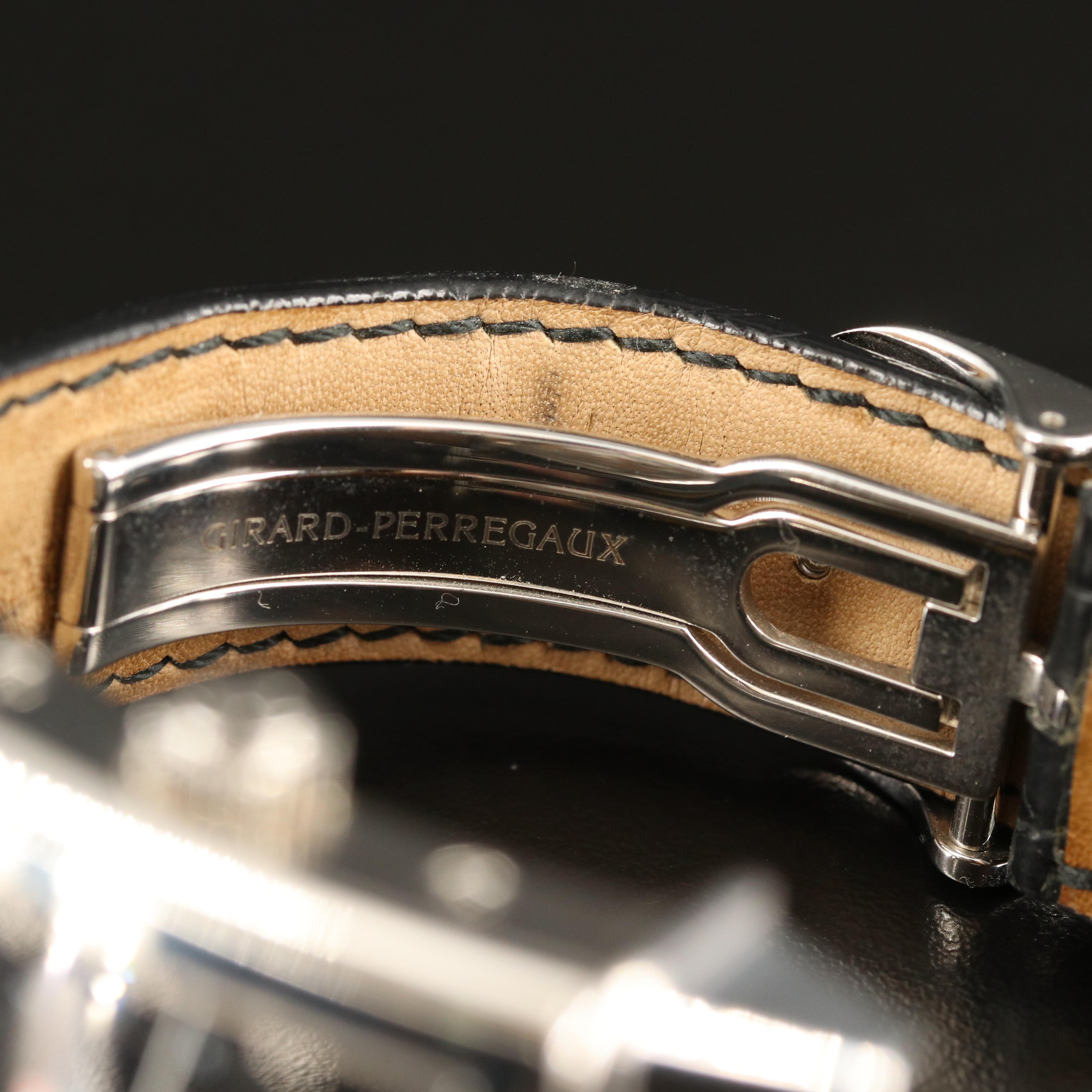 GirardPerregaux Triple Calendar Stainless Steel Wristwatch