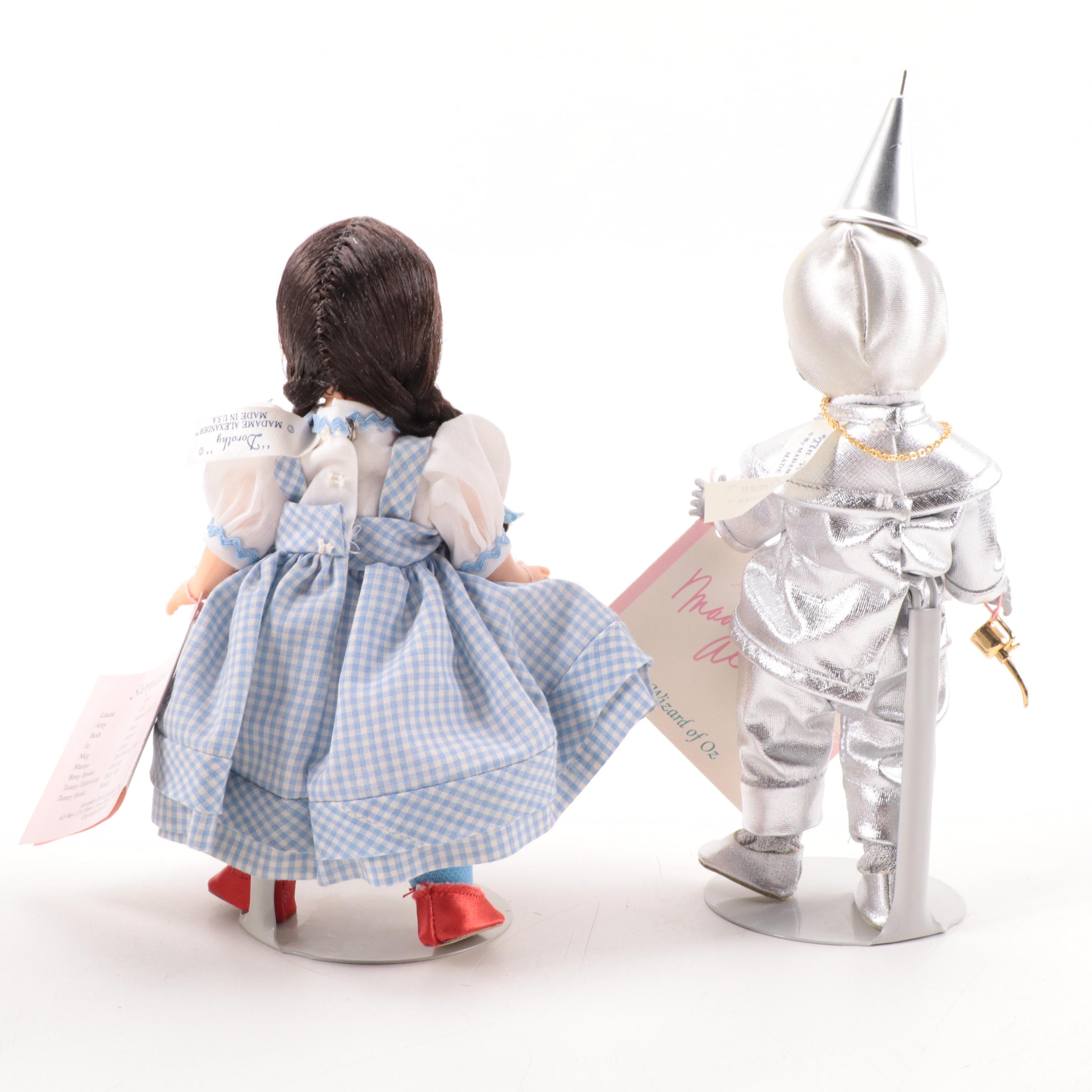 Madame Alexander "Wizard of Oz" Dolls "Dorothy", "Scarecrow", Tin Man", "Lion"