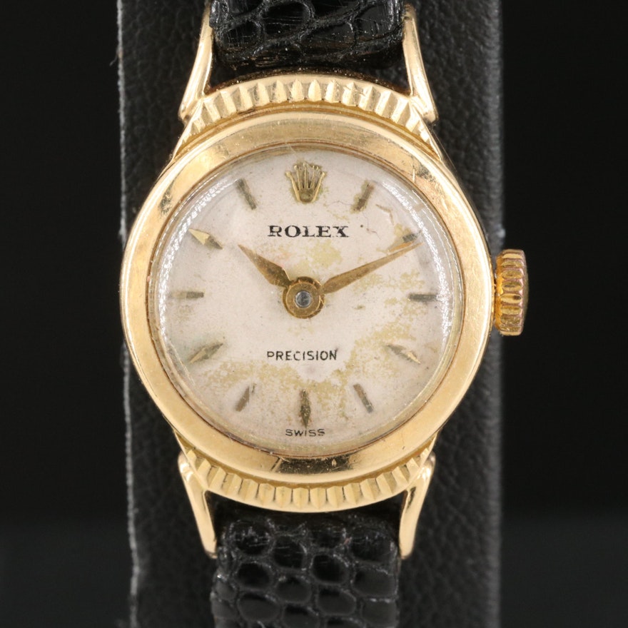 1945 Rolex 18K Coin Edge Wristwatch