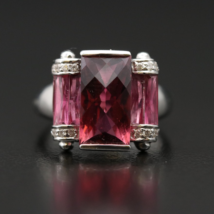 18K Pink Tourmaline and Diamond Ring