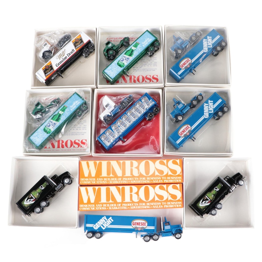 Winross Diecast Model Rolling Rock, Molson, Genesee and Other Beer Trucks